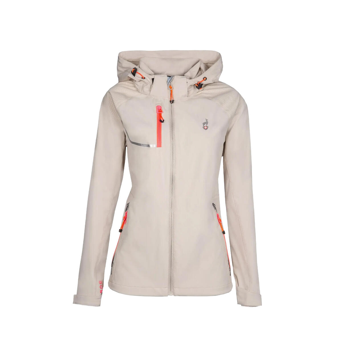 Kurtka softshell damska AULP ROSSA wodoodporna oddychająca regulowana z kapturem