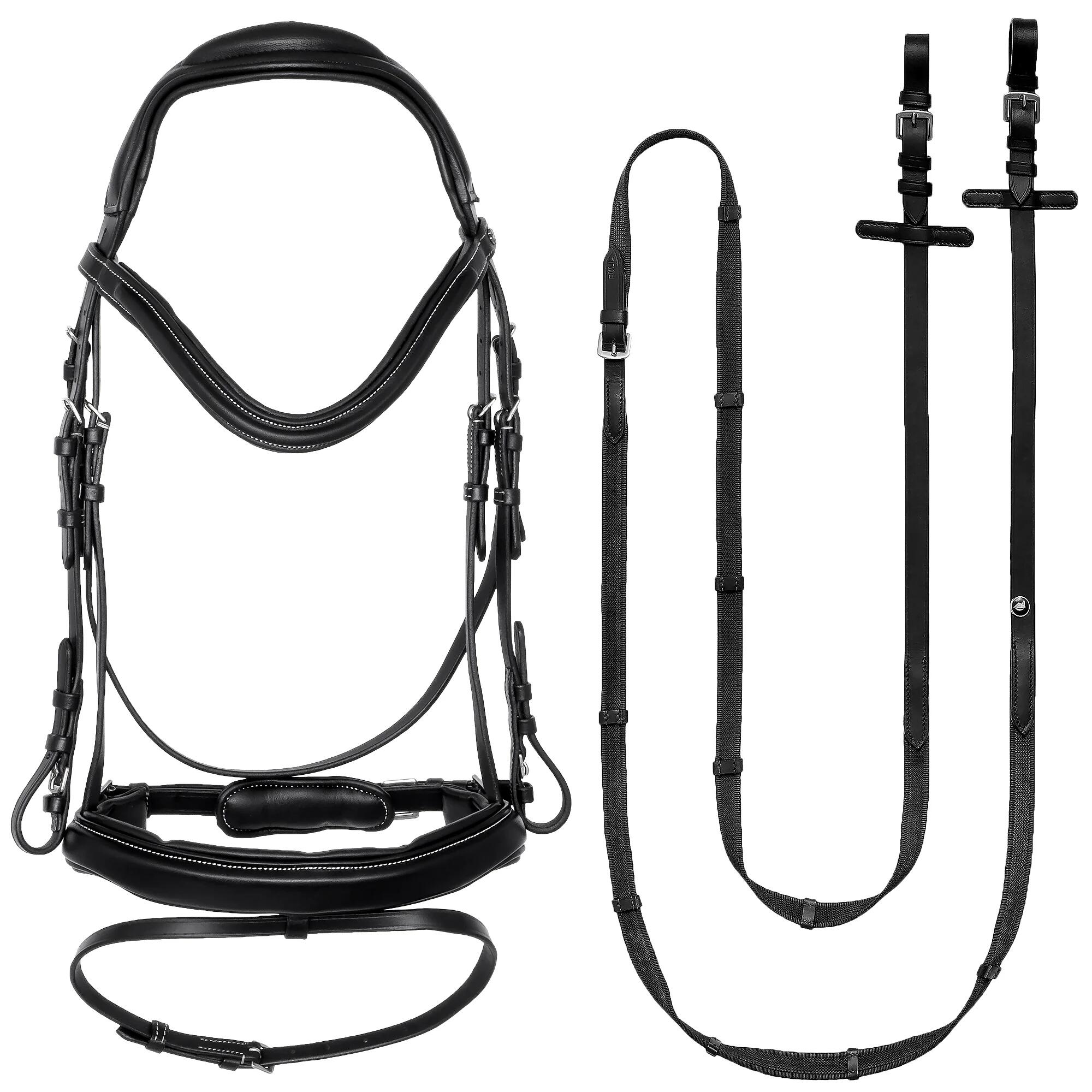 Ogłowie jeździeckie dla konia EQUESTRIAN QUEEN Firebird skórzane