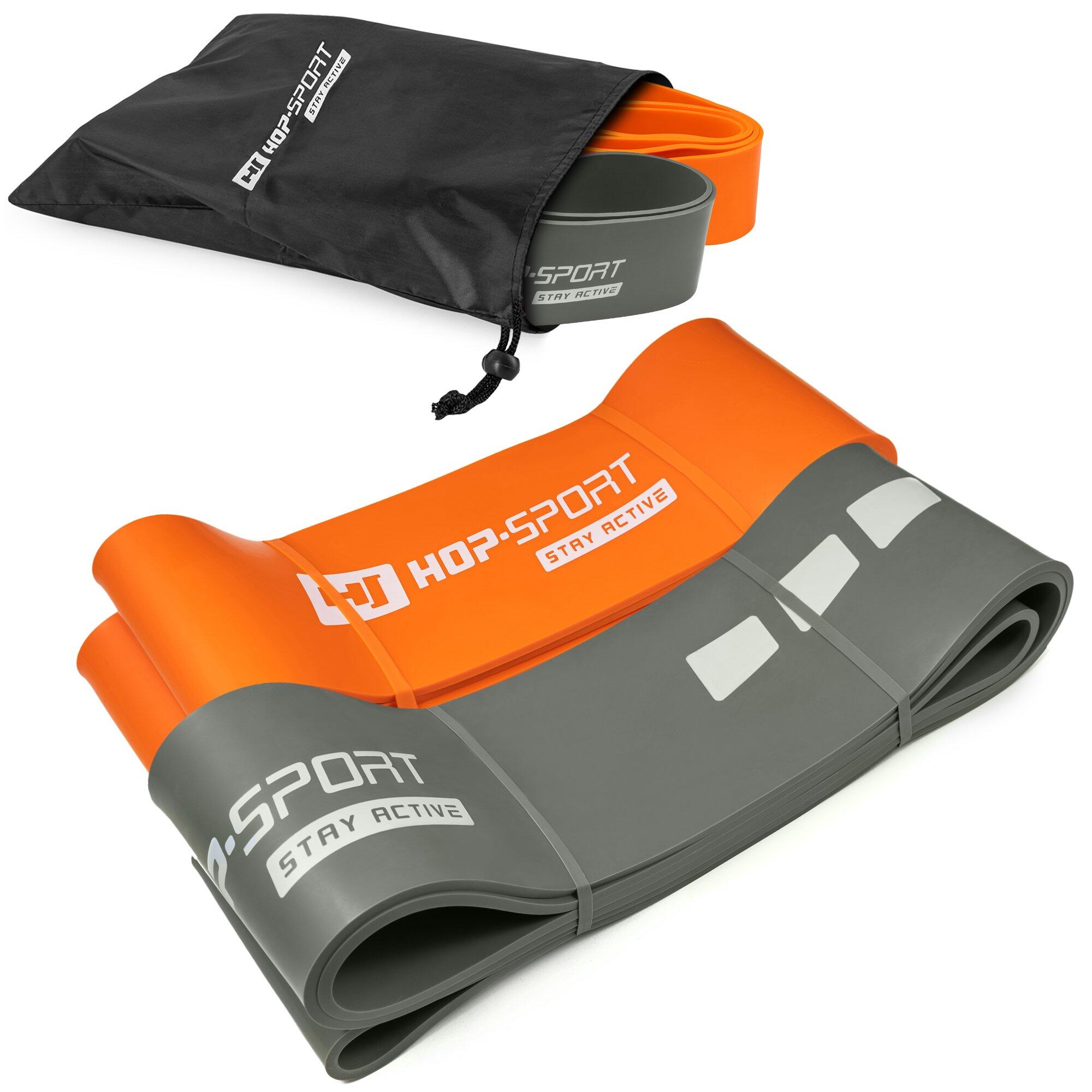 Zestaw 2 gum oporowych do ćwiczeń fitness Hop-Sport 37-137kg