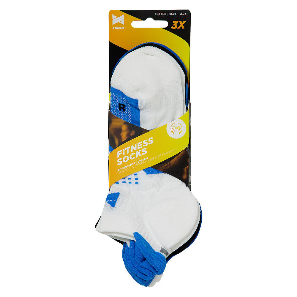 Skarpety do tenisówek fitness - Uniseks - Multi niebieski - 6 par do