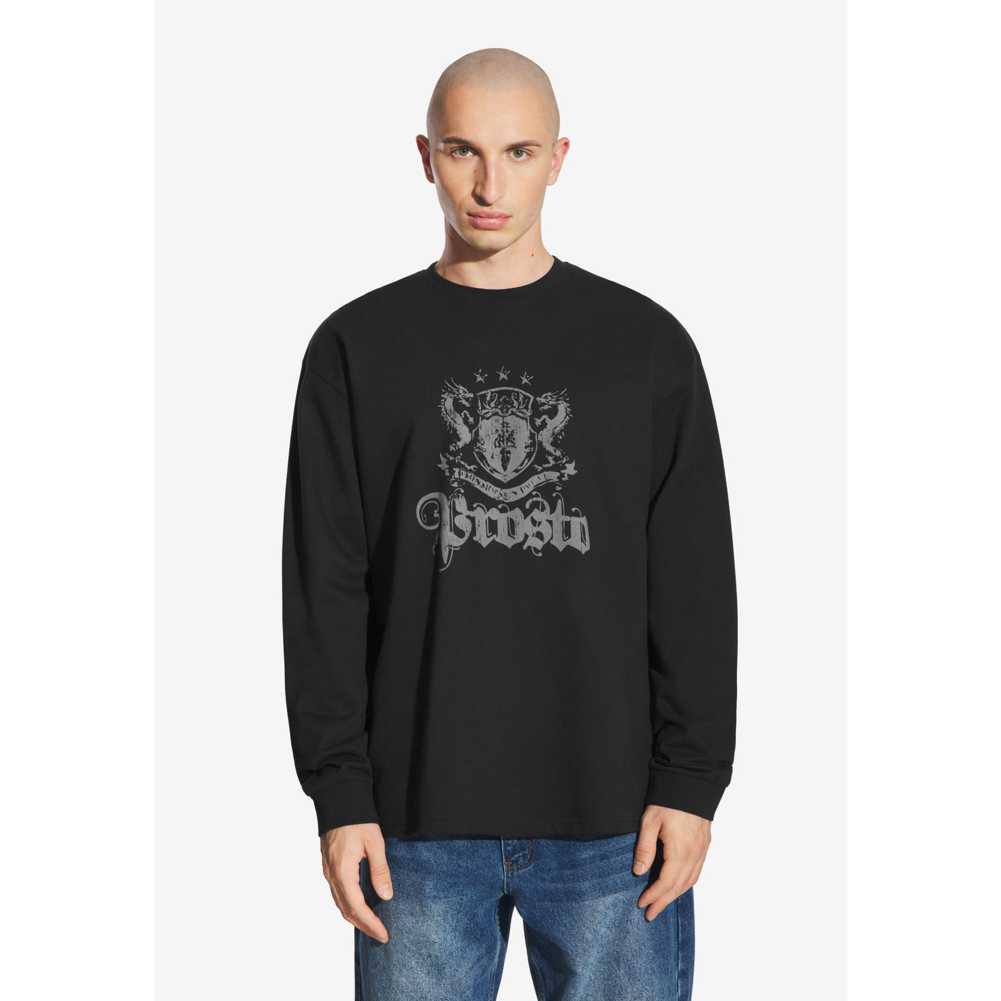 Koszulka sportowa męska Prosto Crest z długim rękawem