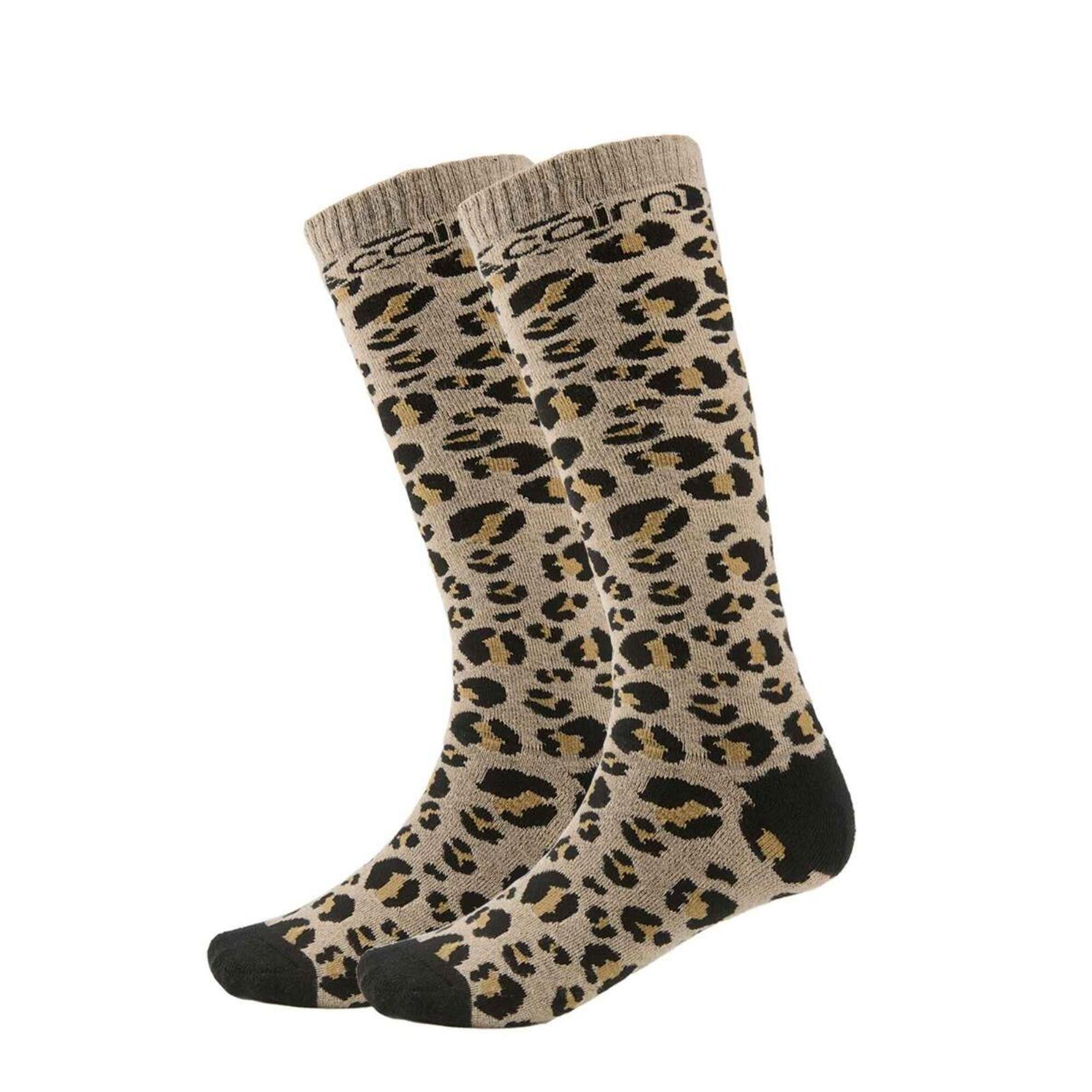 Skarpety narciarskie dziecięce - 2 pary - Wzór panterki