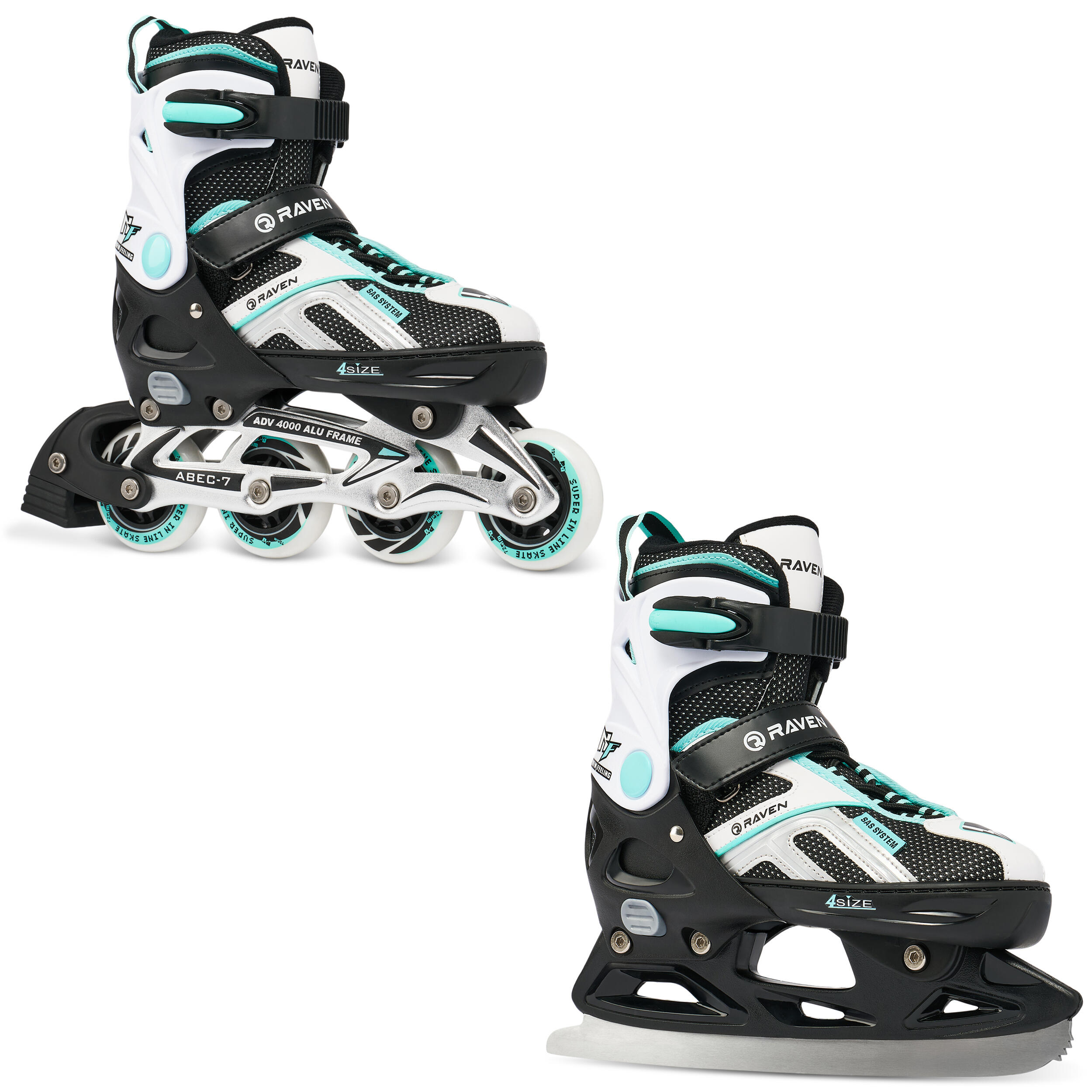 Rolki Łyżwy Regulowane 2w1 RAVEN Pulse