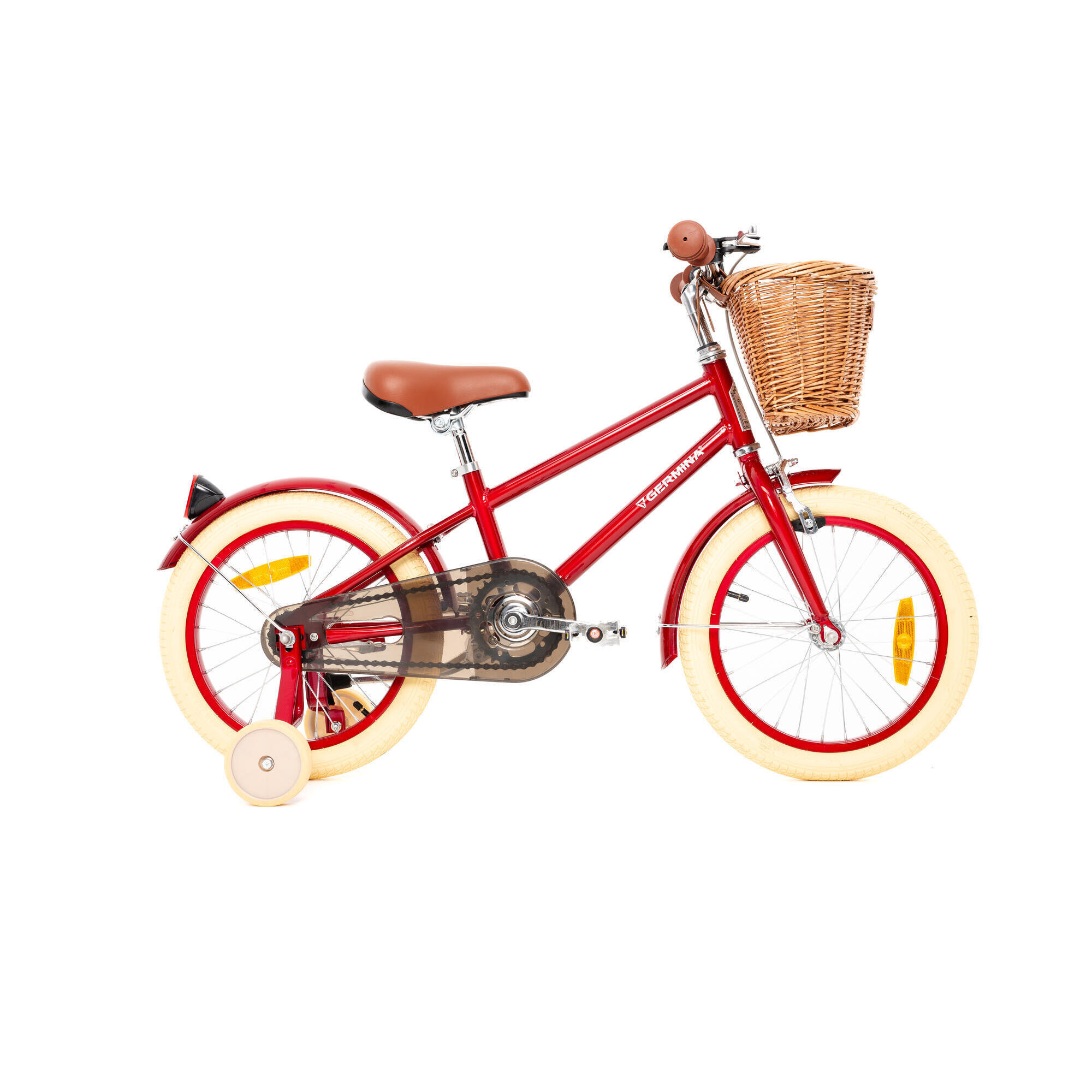 Rower dziecięcy 16" VINTAGE GERMINA kółka boczne, koszyk