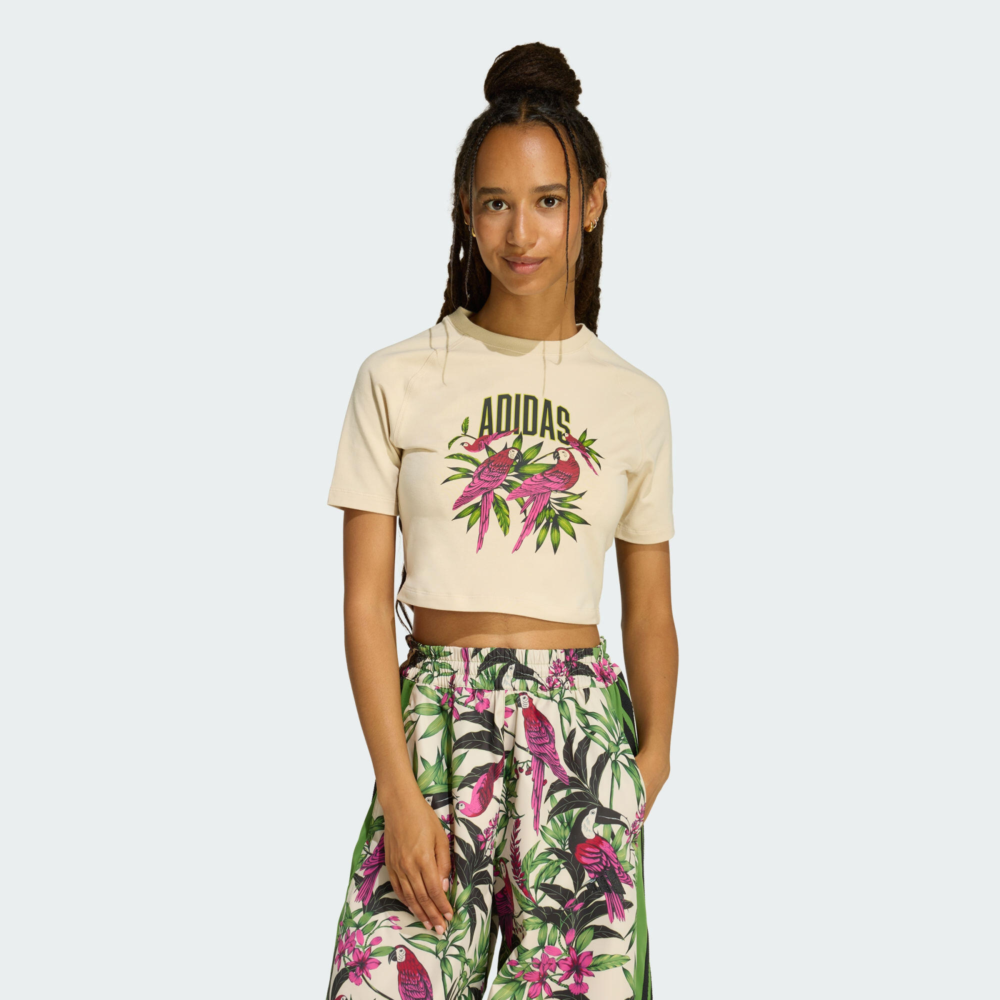 KOSZULKA ADIDAS x FARM RIO GRAPHIC T-SHIRT CROPPED