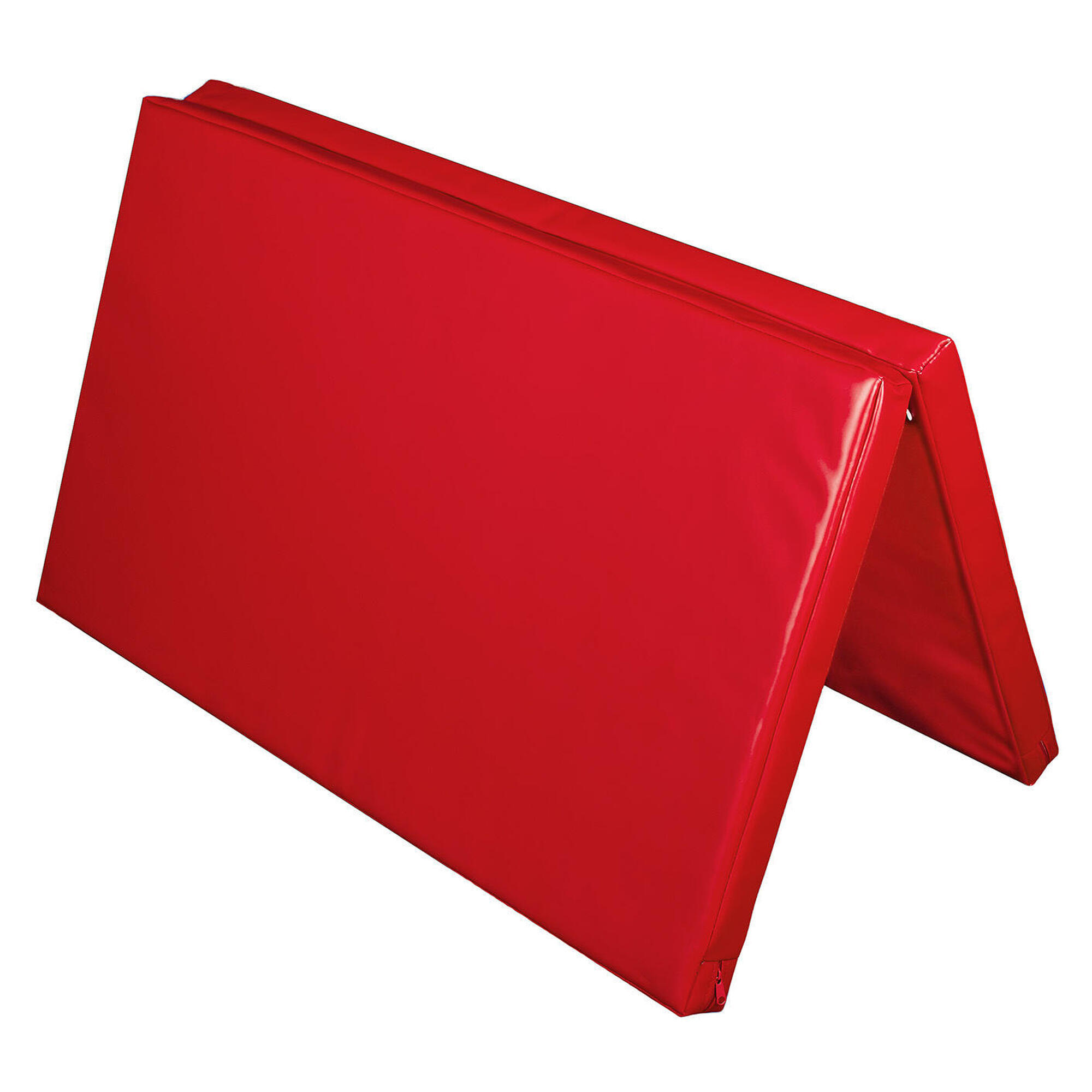 Materac dwuczęściowy z rzepami UNDERFIT 130 x 120 x 6 cm miękki czerwony