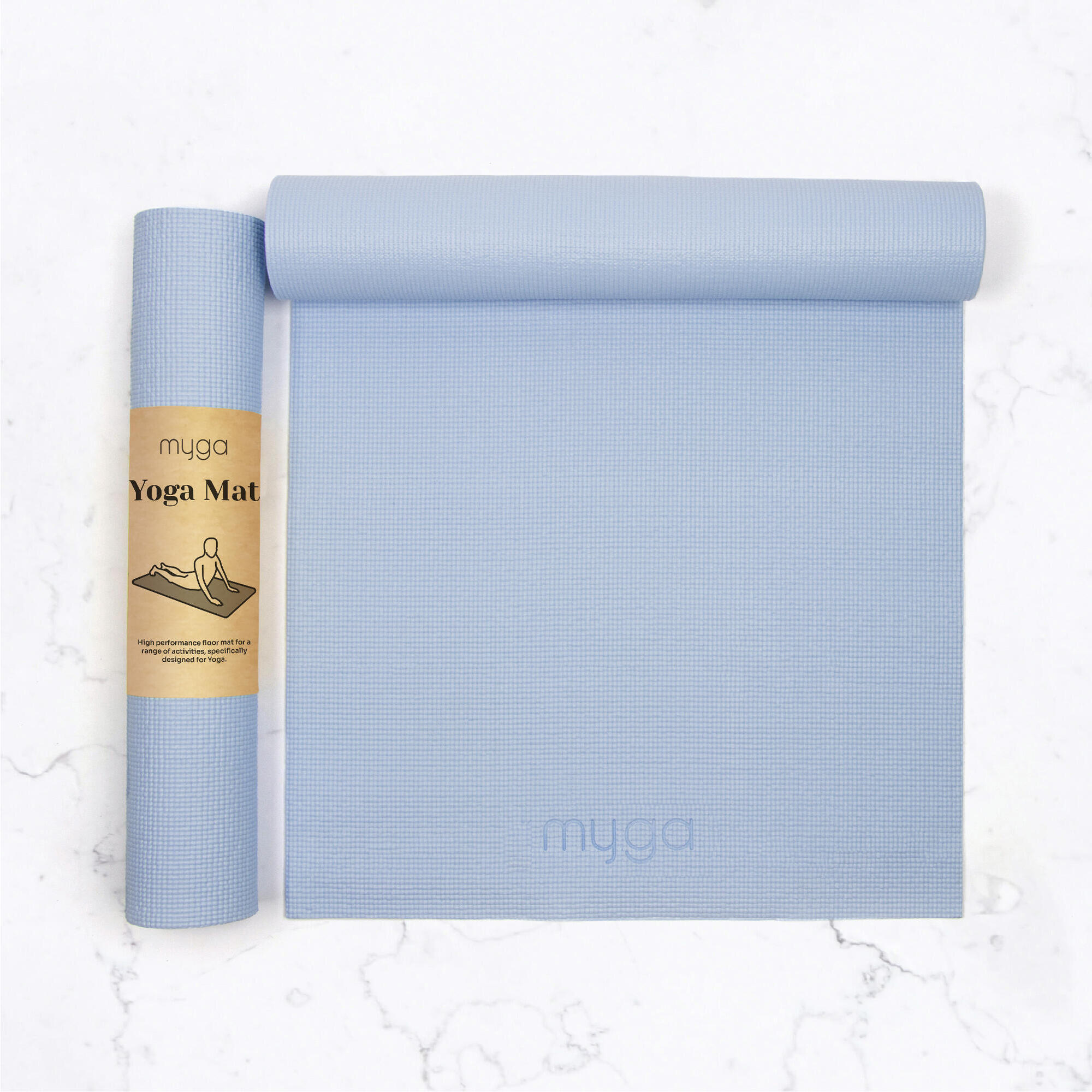 Mata do jogi myga - Entry level 4mm - błękitny