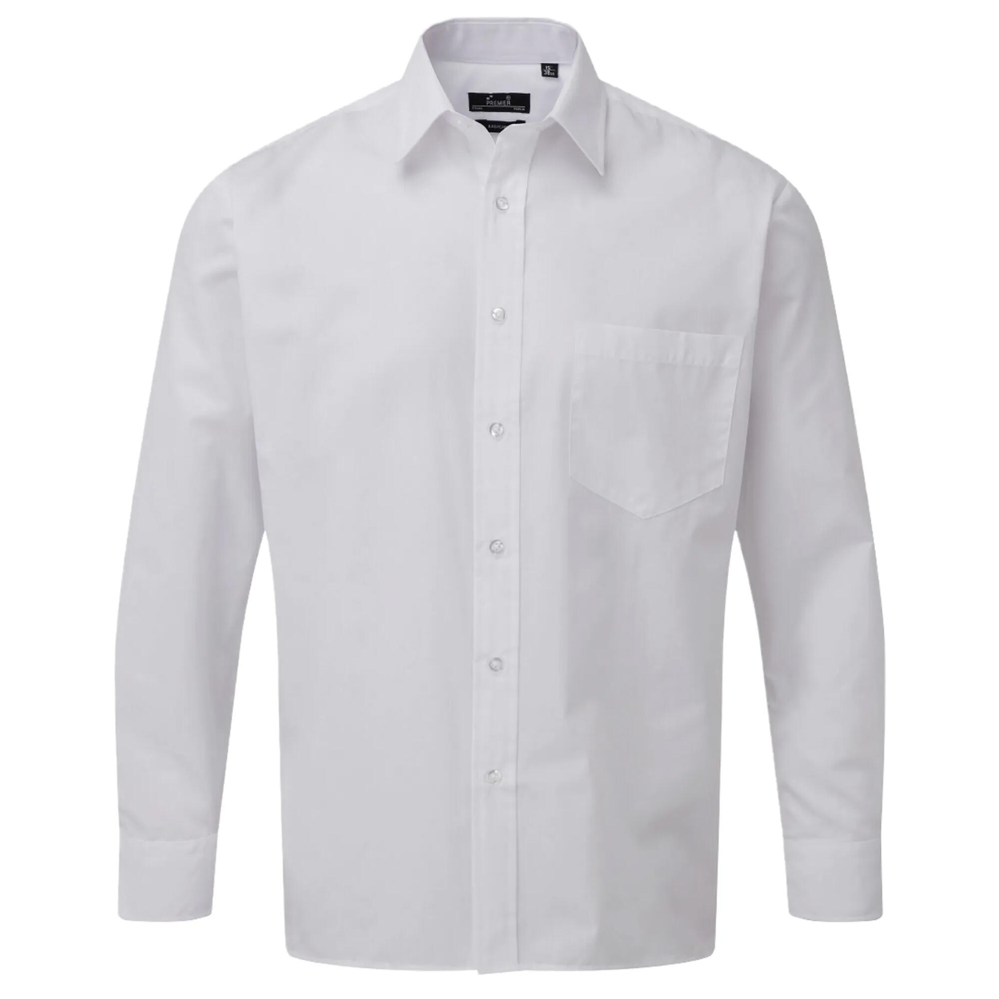 Męska Popelinowa Koszula Z Długim Rękawem