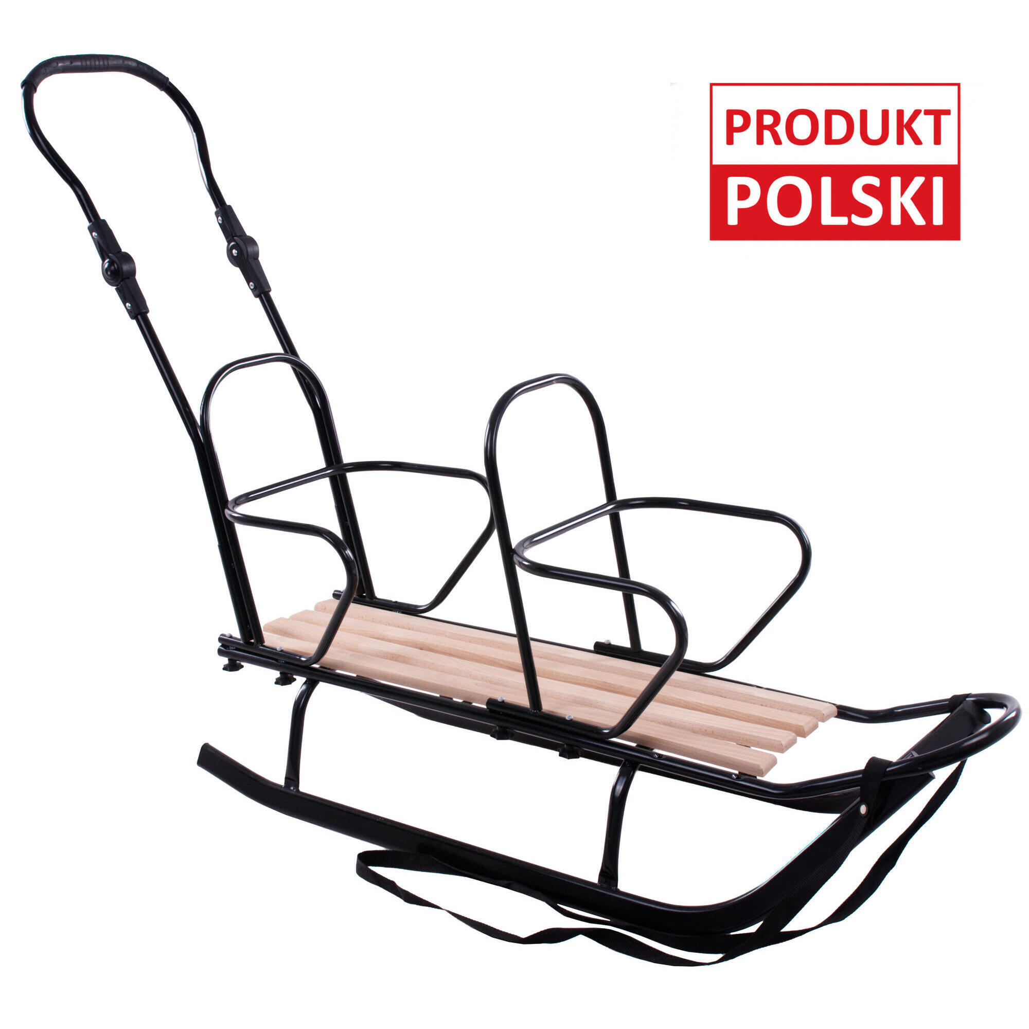 SANKI metalowe dla dzieci podwójne oparcia czarne prowadnik