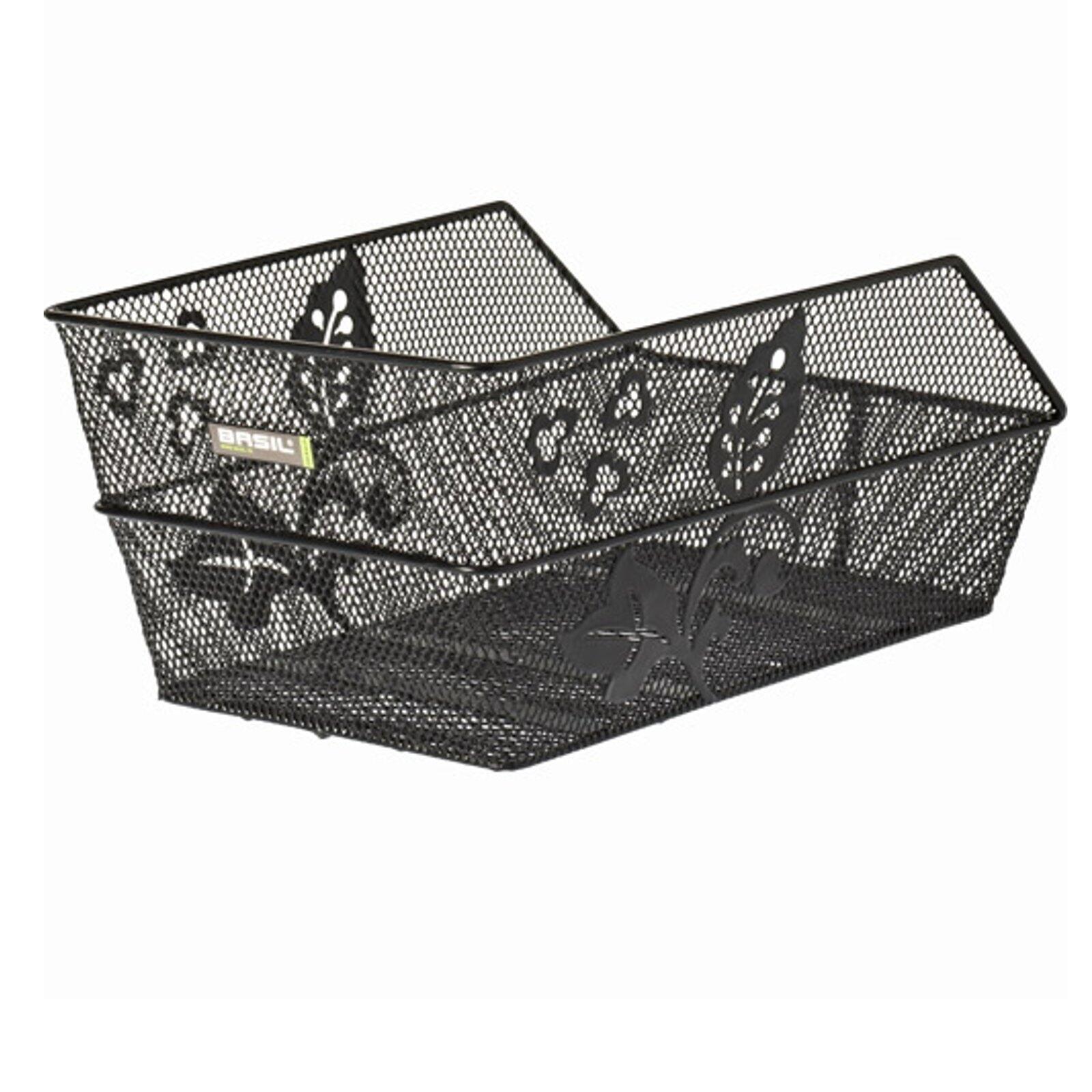 Stalowy kosz rowerowy o strukturze plastra miodu Basil Cento flower