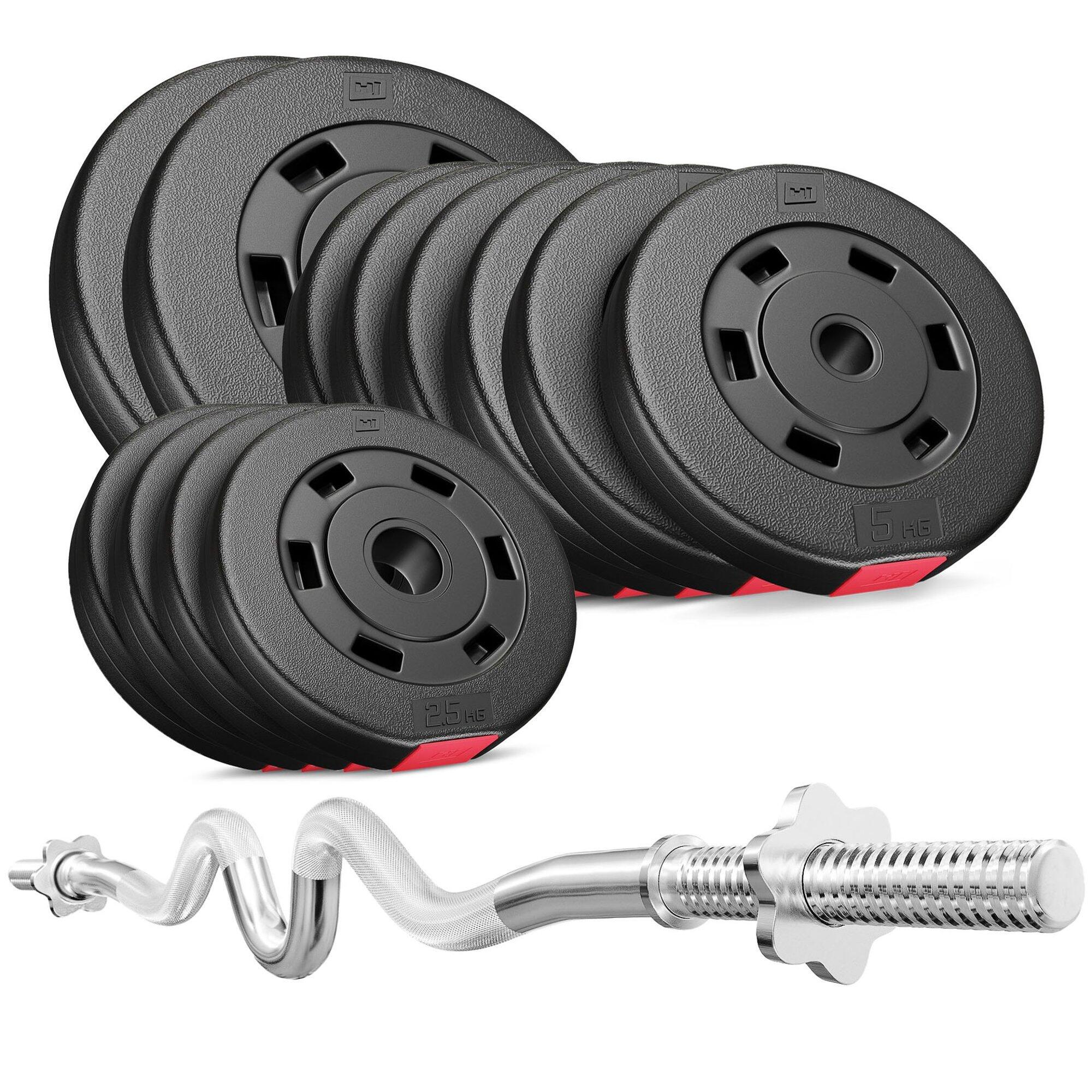 Zestaw obciążeń kompozytowych sztanga Hop-Sport Premium 67kg