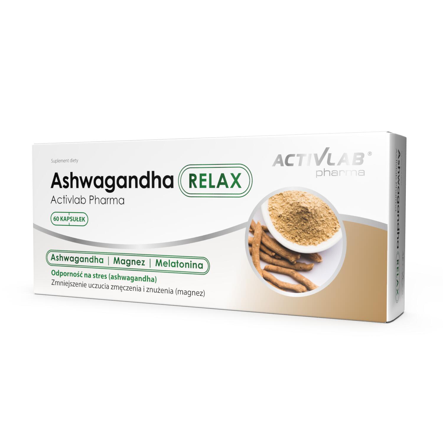 Ashwagandha z melatoniną i magnezem RELAX Activlab Pharma