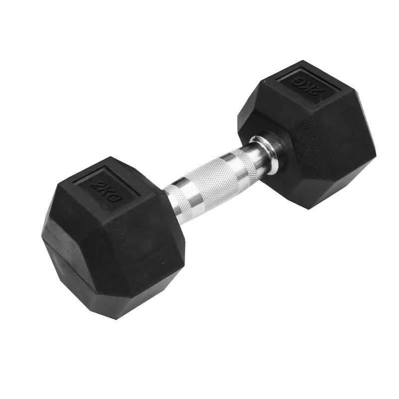 Sześcienna gumowa hantla Trendy 2 kg.