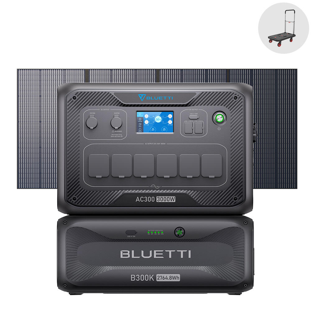 AC300+B300K+350W Generator solarny 3000W, 2764,8Wh na biwak i awarie prądu