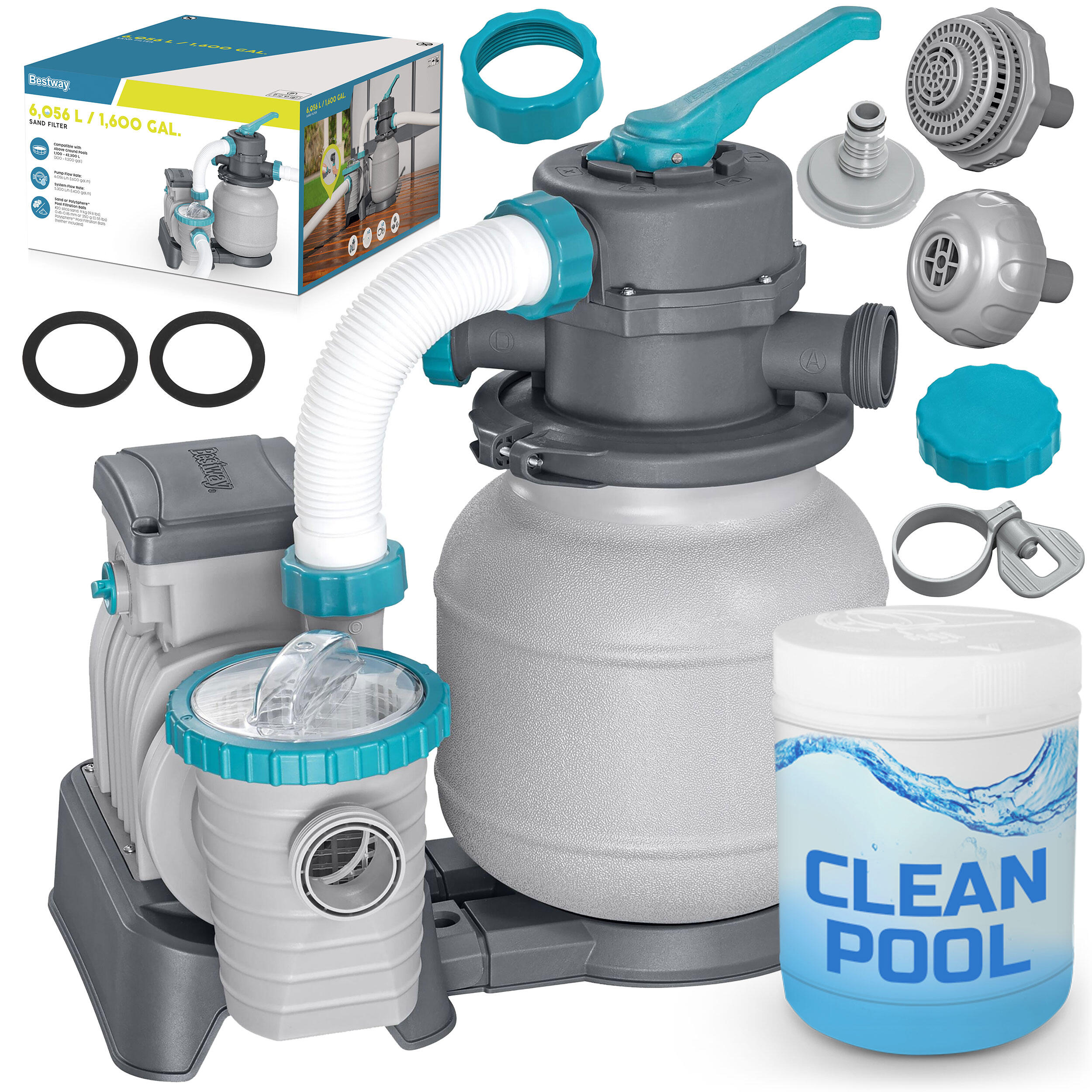 Pompa piaskowa do basenu 6056 l/h Bestway 58486 + tabletki multifunkcyjne