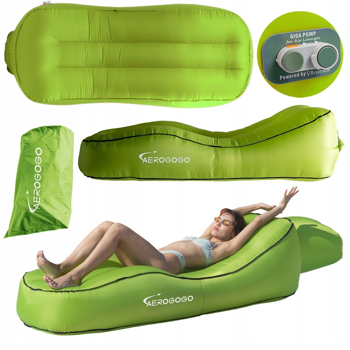 Materac samopompujący profilowany ze wsparciem dla kręgosłupa Aerogogo CS1 Green