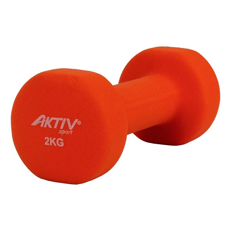 Hantel neoprenowy Aktivsport 2 kg pomarańczowy.