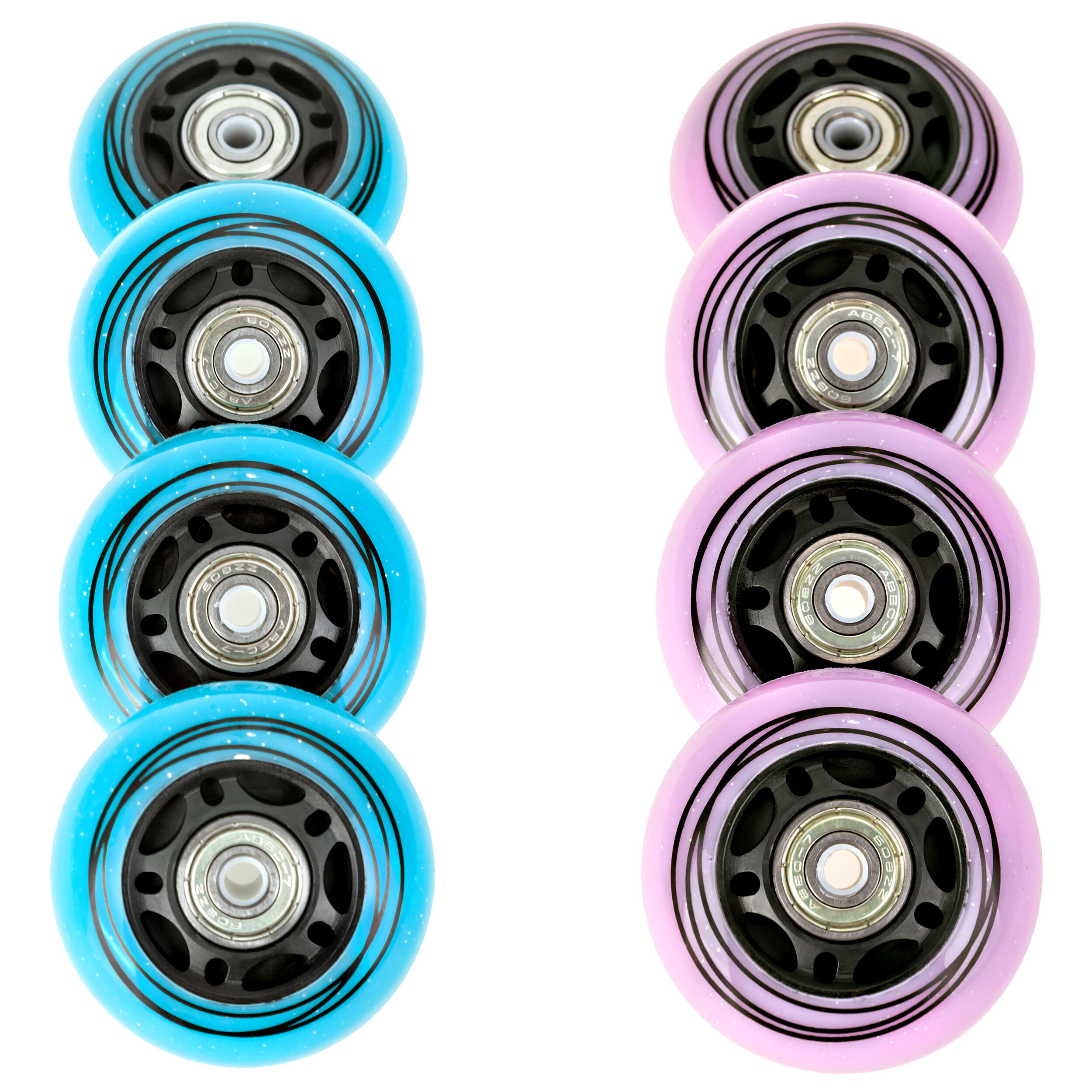 8x Świecące kółka LED + łożyska do rolek Raven Loret PU