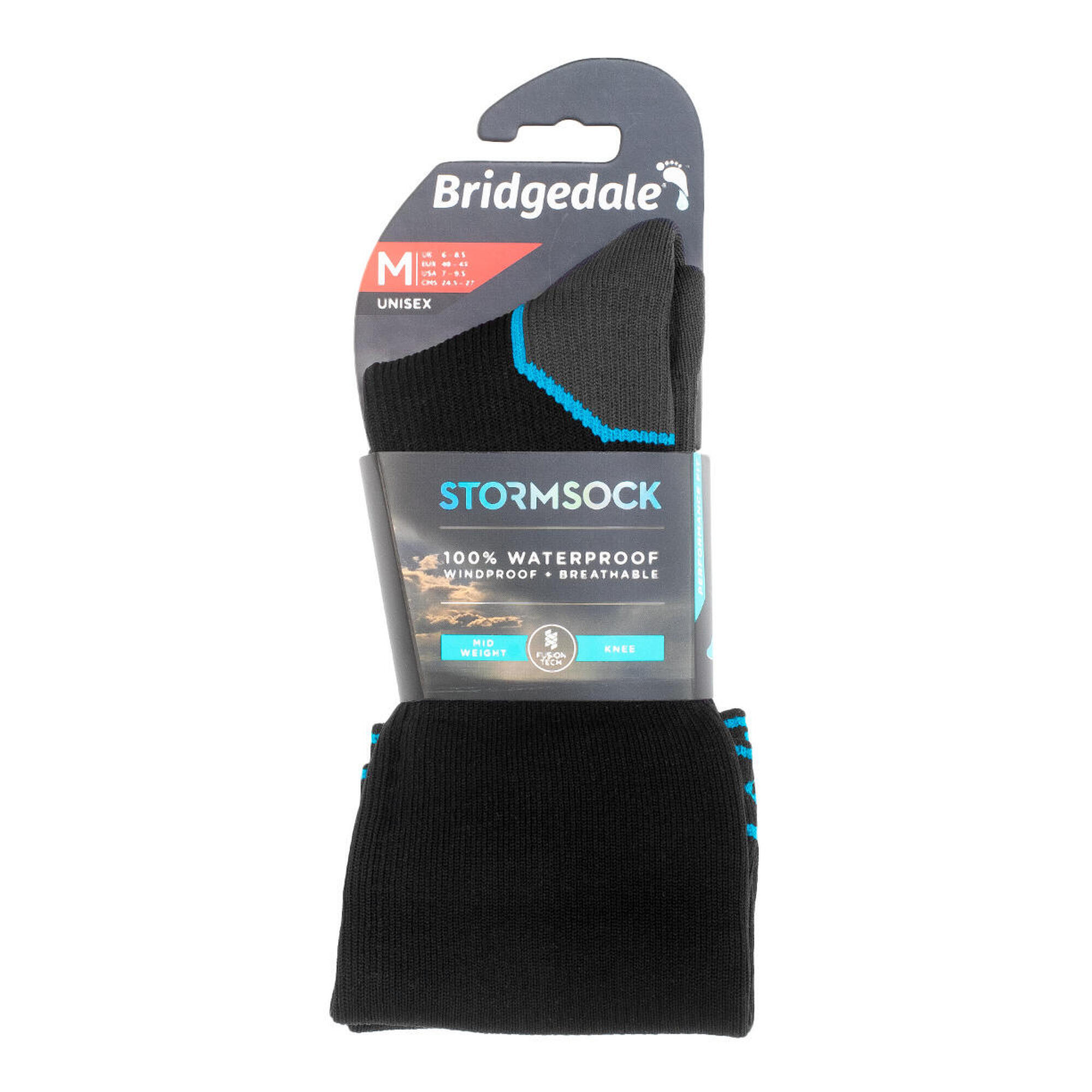 Skarpety wodoodporne Bridgedale StormSock Mid Knee - black/blue 36-39