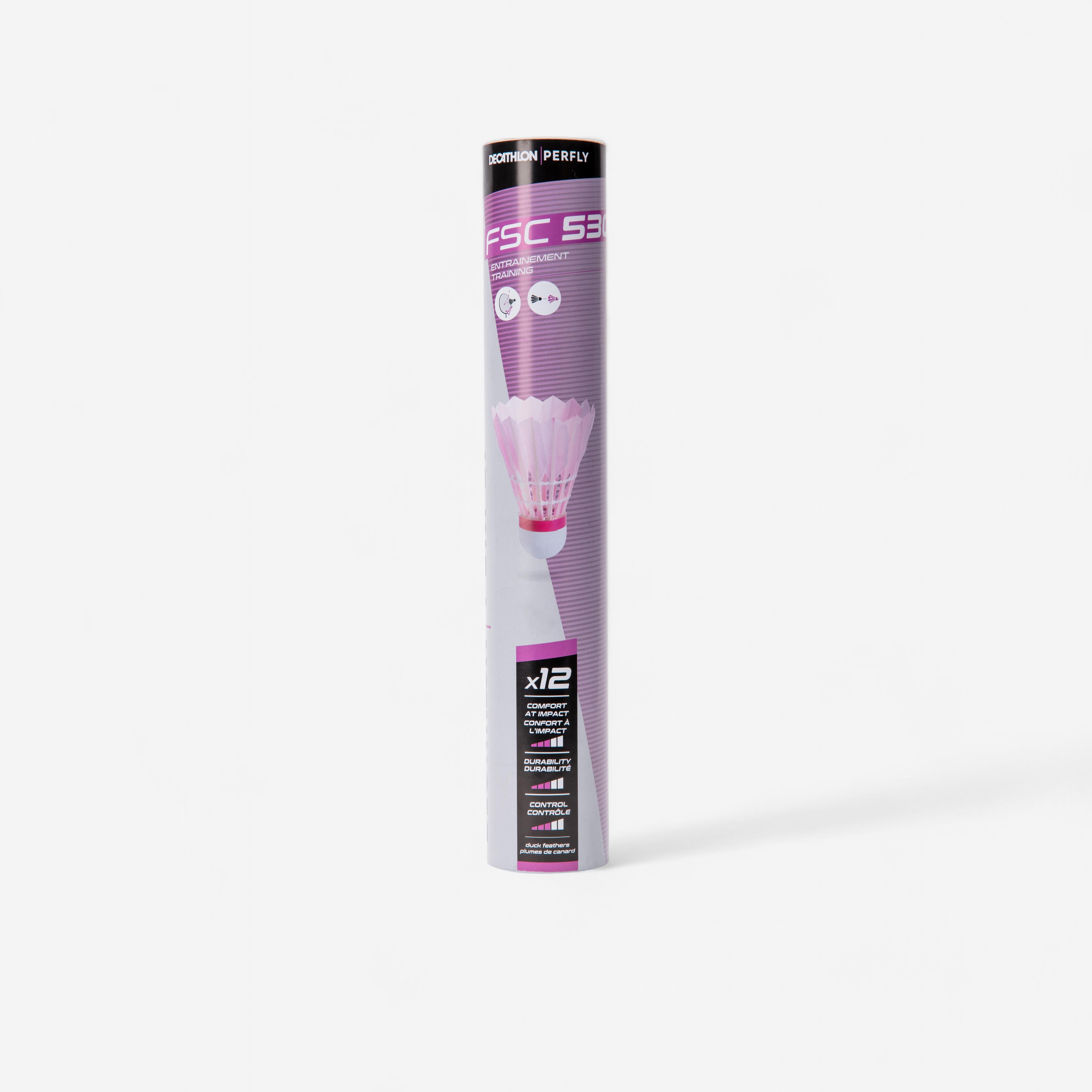 Lotki do badmintona z piór Perfly FSC 530 x12 sztuk (Speed 77)