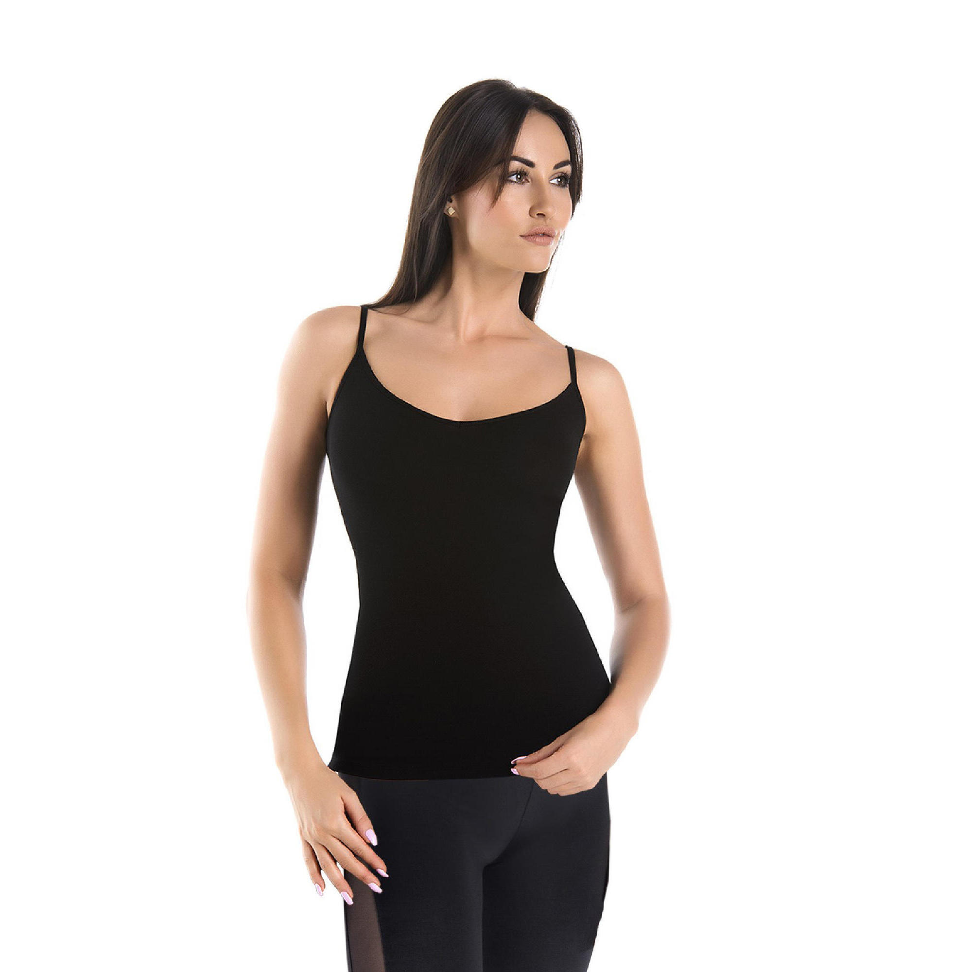 Koszulka na ramiączkach bawełniana dekolt V Teyli Melisa V