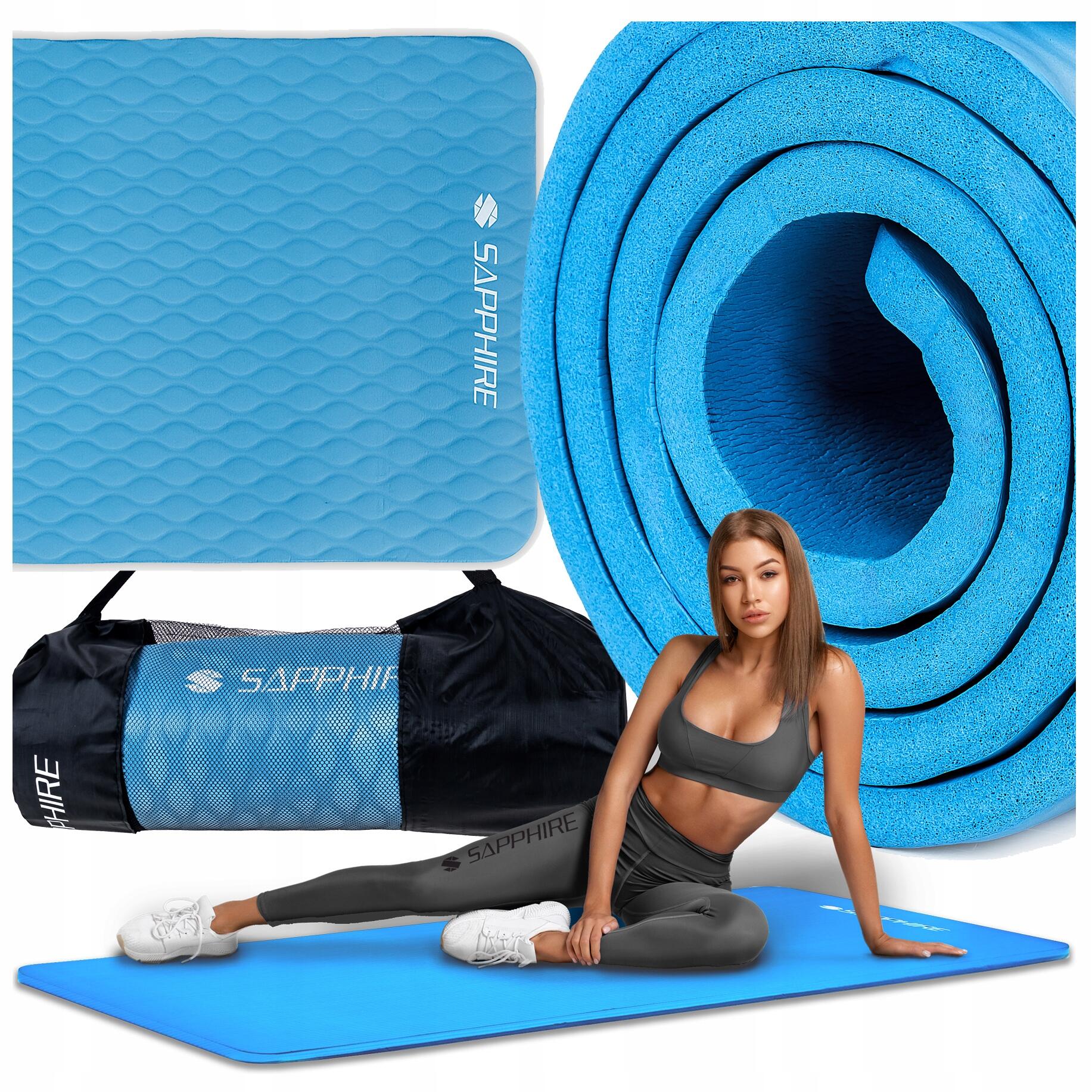 Mata do ćwiczeń treningowa Sapphire SG-1130 15 mm z pokrowcem