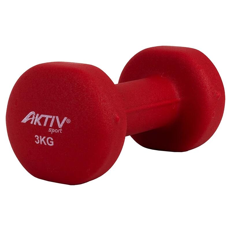 Hantel neoprenowy Aktivsport 3 kg czerwony.