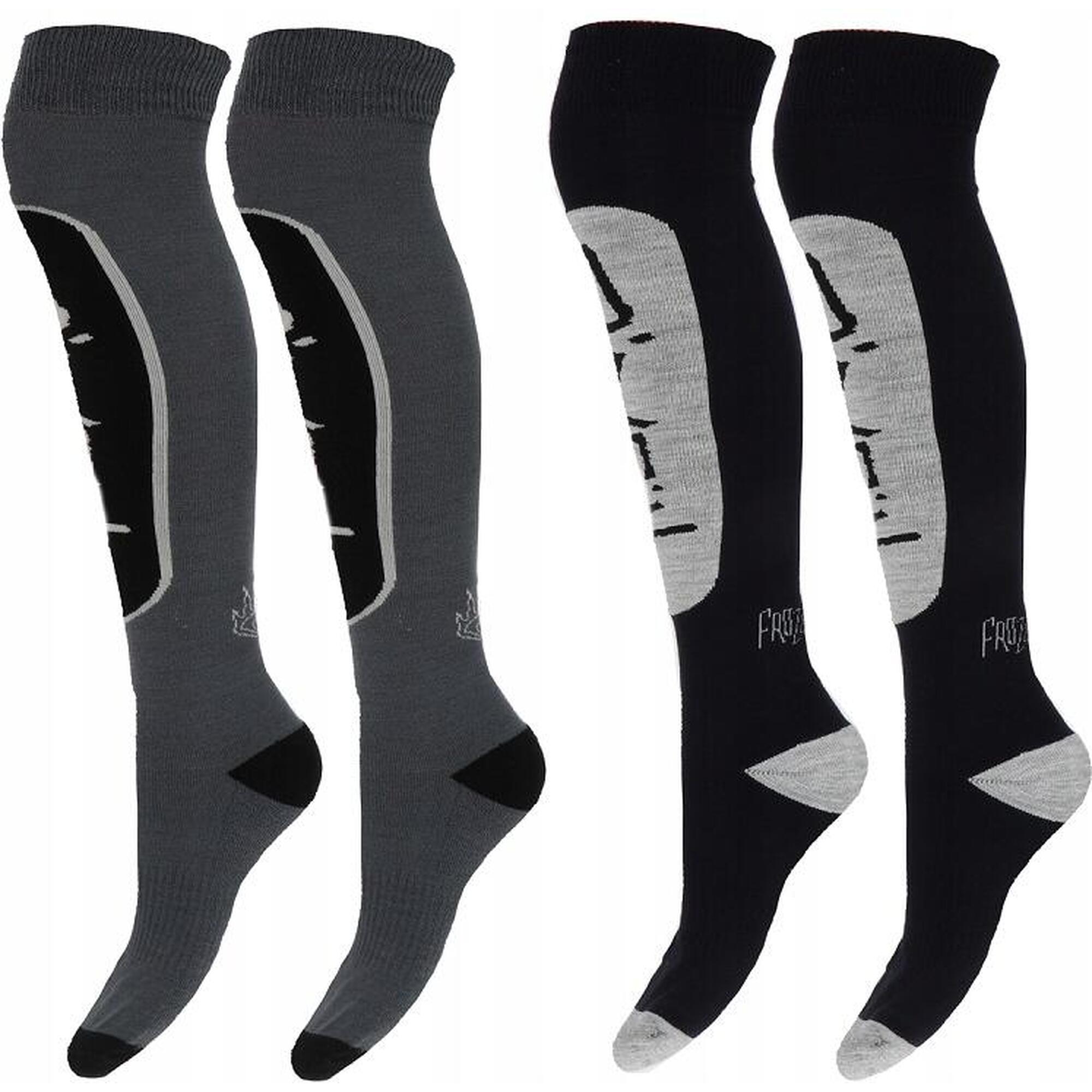 Skarpety narciarskie O'neill 789942-7001P wełna merino 2-pak szary/czarny 35-38