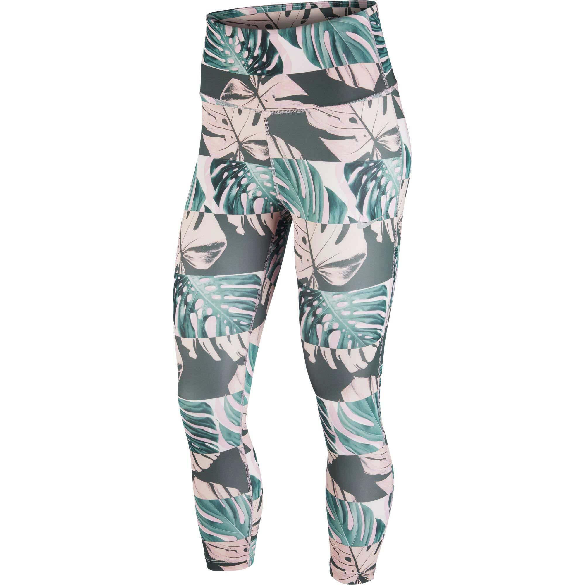 Legginsy Nike 7/8 Dri‑FIT damskie, wysoki stan, wzór botaniczny