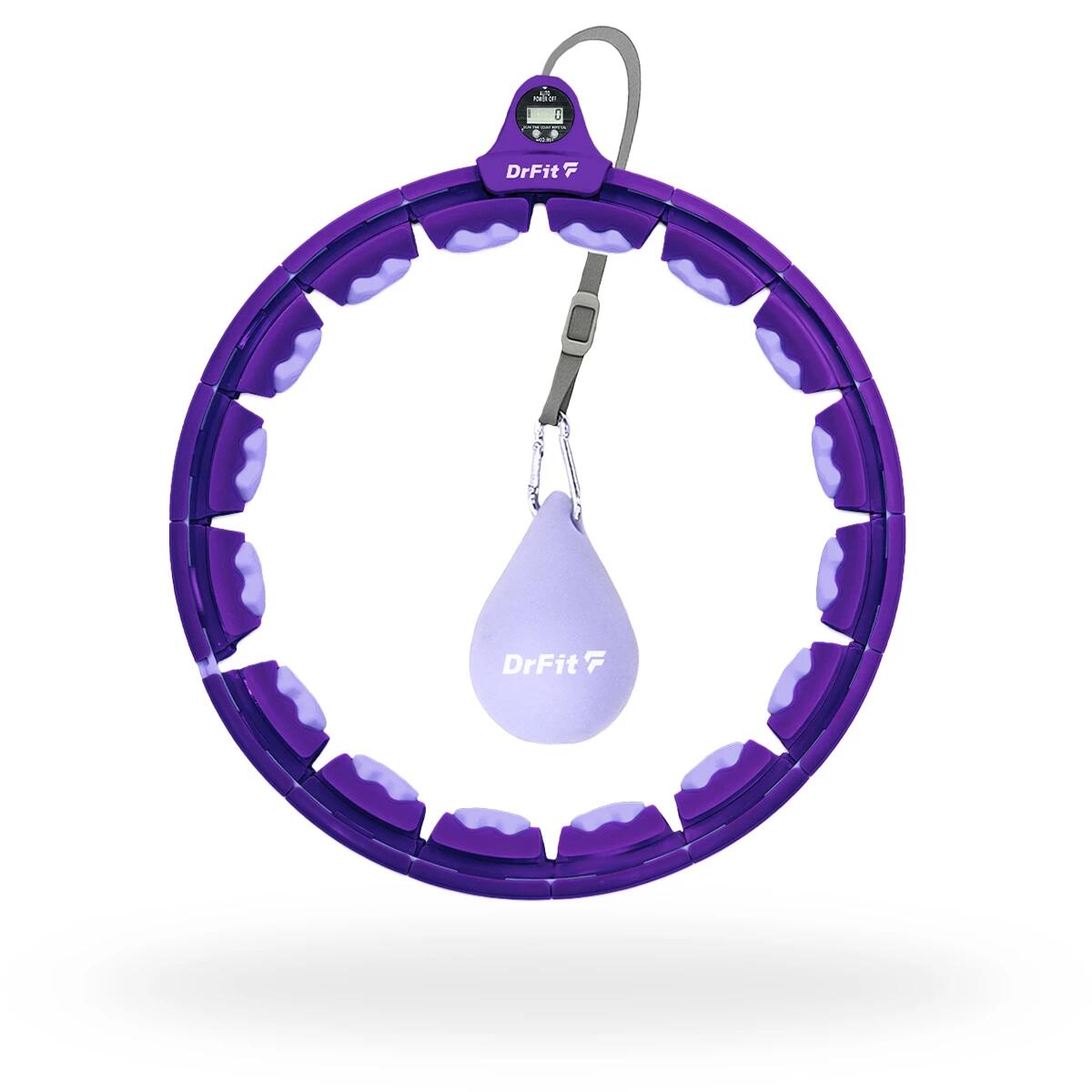 Hula Hop z obciążeniem i licznikiem masujące fioletowe DrFit