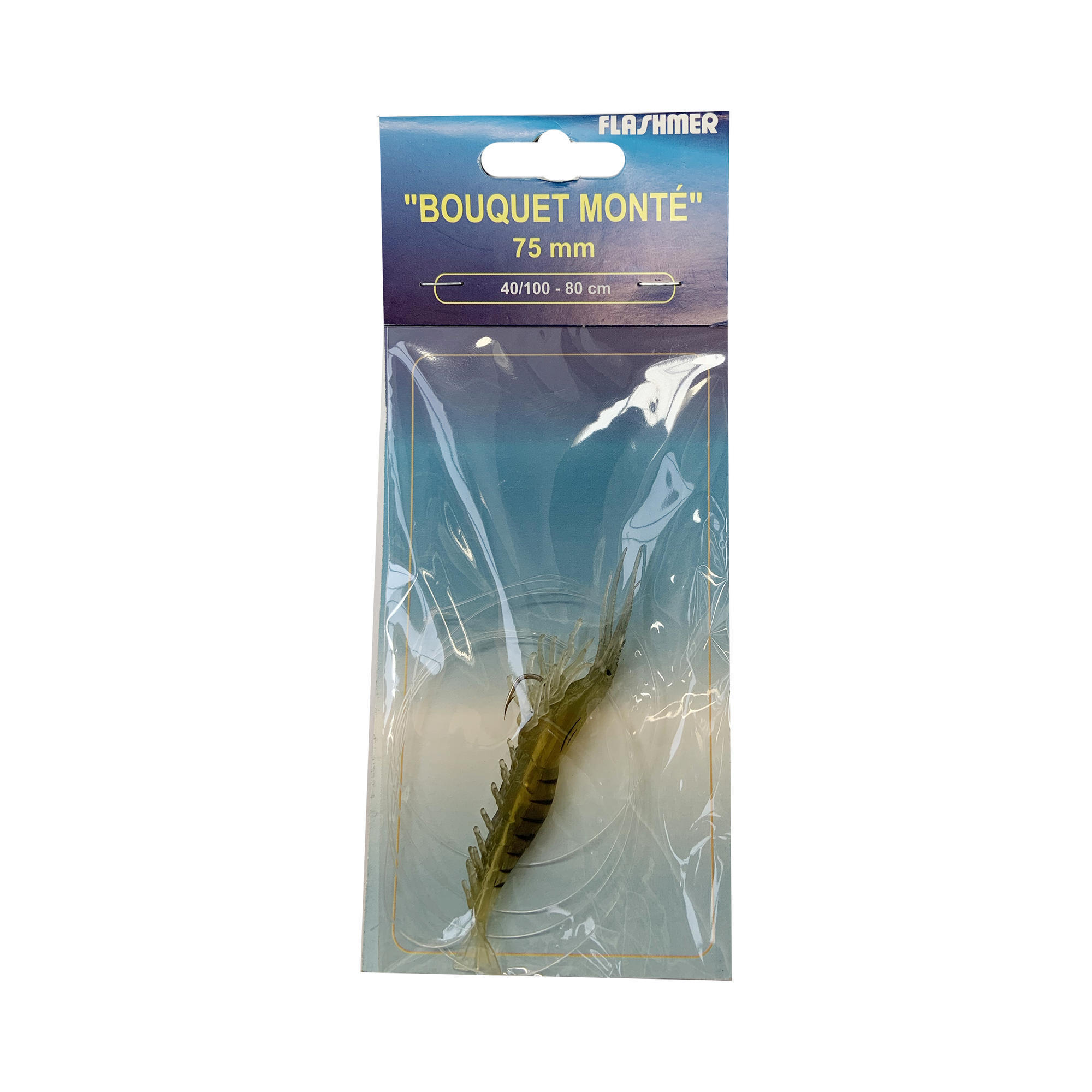 Przynęta duża krewetka 7,5 cm z przyponem 0,40 mm