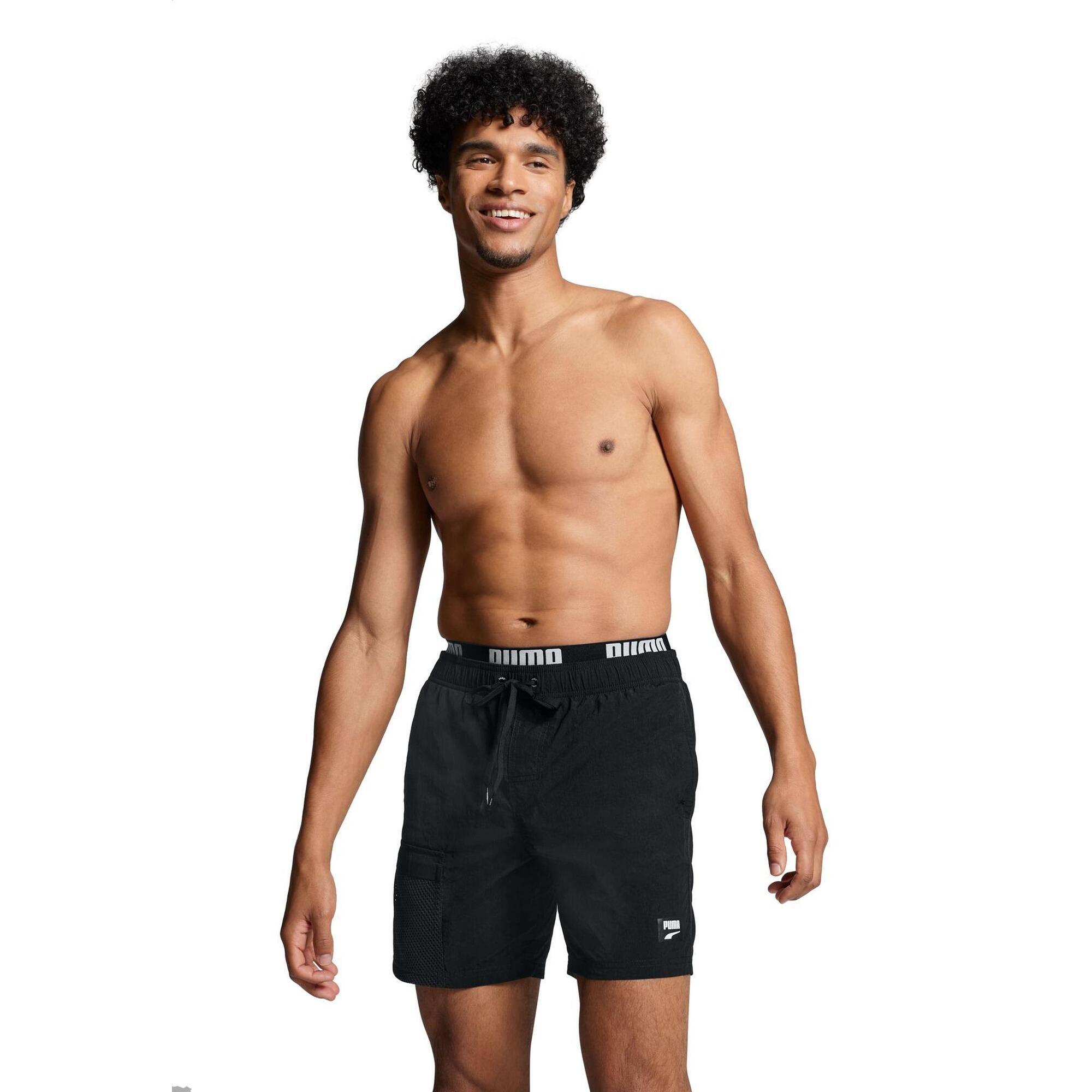 Kąpielówki męskie Puma, Utility Mid Shorts, Czarne