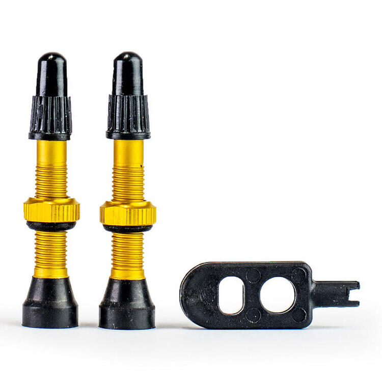 Zawory do opon bezdętkowych, komplet 2 sztuki, złote