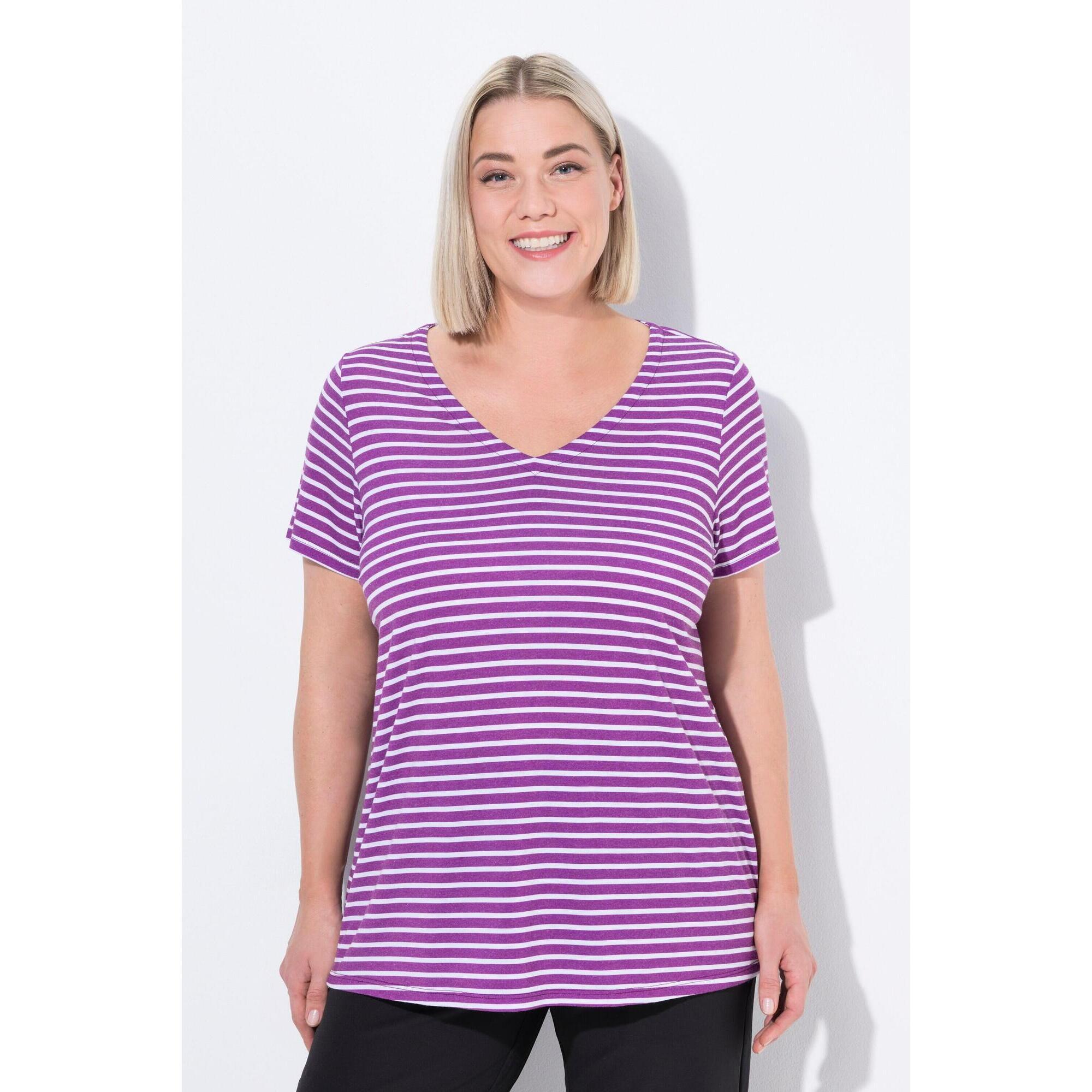 Damskie Koszulka funkcyjna prążkowanie klasyczny krój dekolt w serek rękaw 1/2