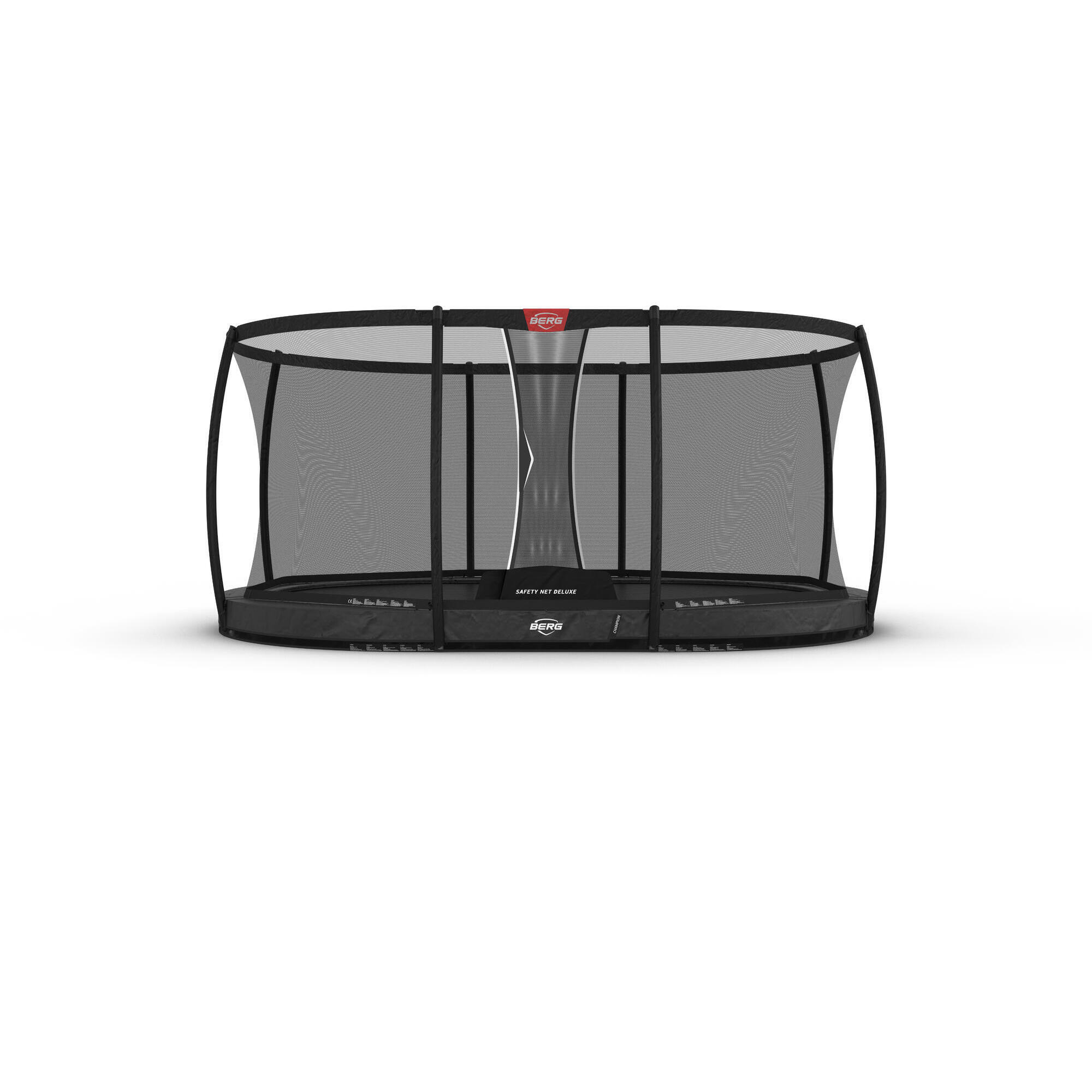 Trampolina BERG Champion + Siatka zab. InGround Owalna 470x310 Antr. sz.