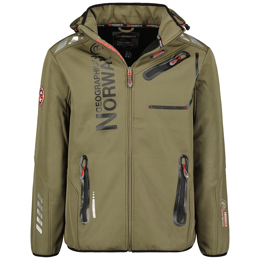 Softshell męski Geographical Norway ROYAUTE DB KAKI-NOIR, khaki.