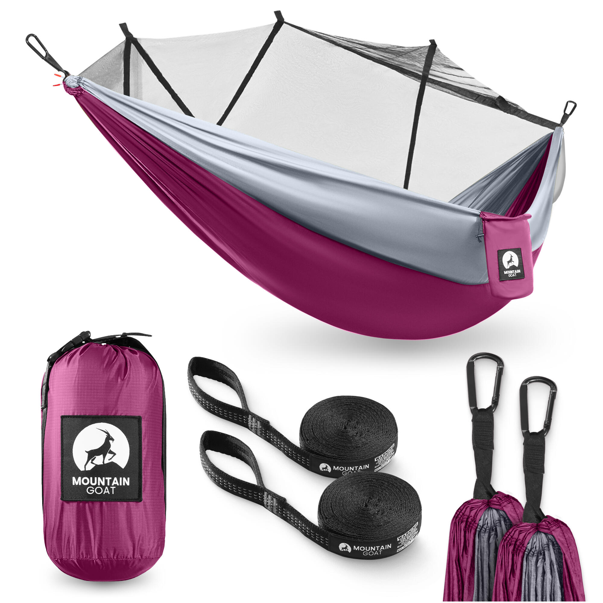 Hamak turystyczny jednoosobowy z moskitierą MOUNTAIN GOAT
