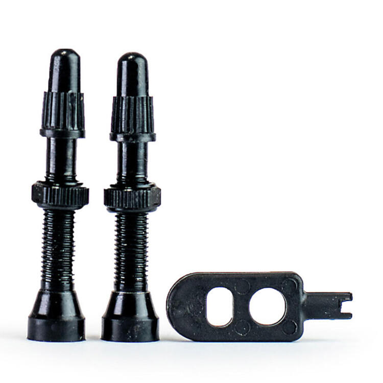 Zawory do opon bezdętkowych, komplet 2 sztuki, czarne