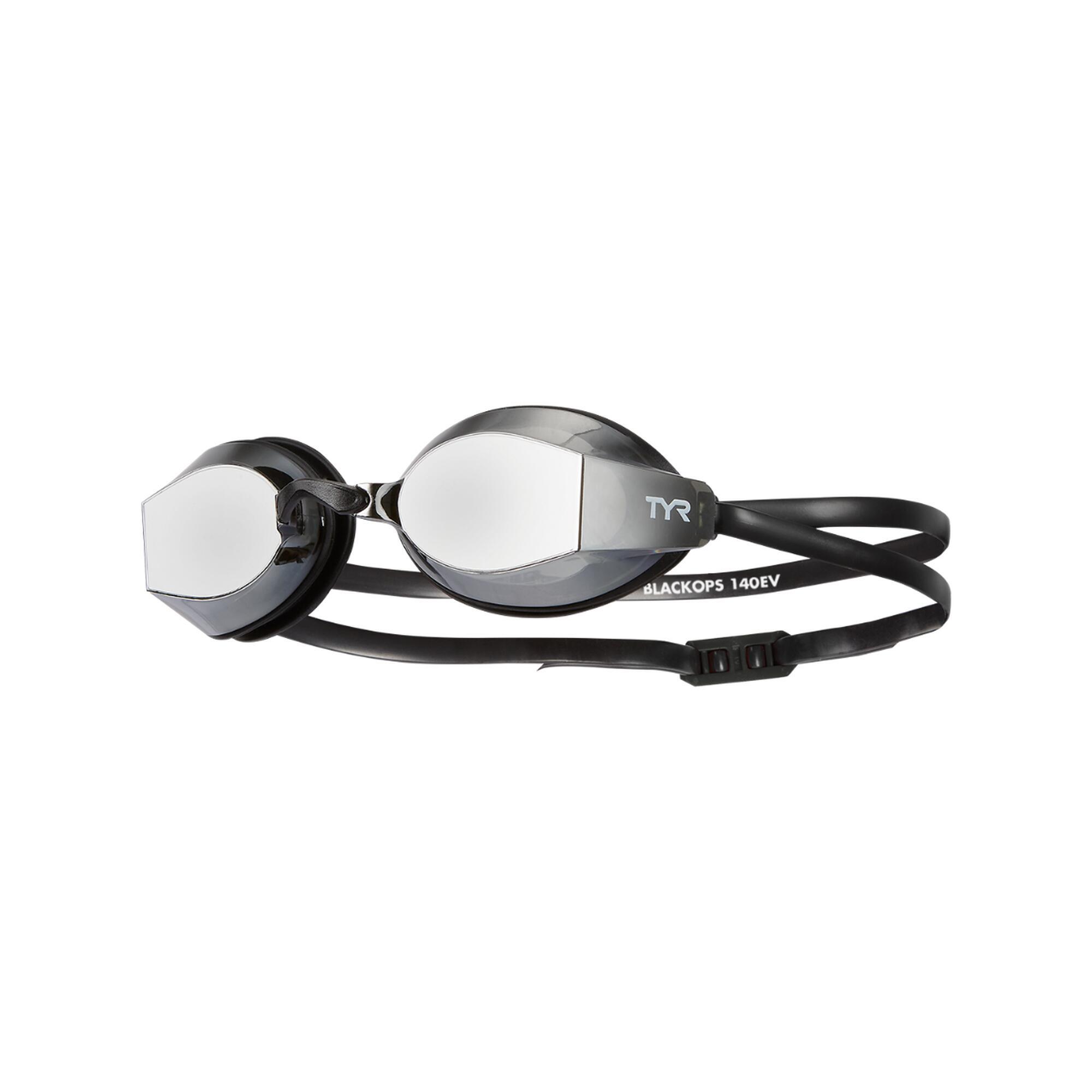 TYR Adults Black Ops 140 EV Mirrored Racing Goggles – Performance & Confort