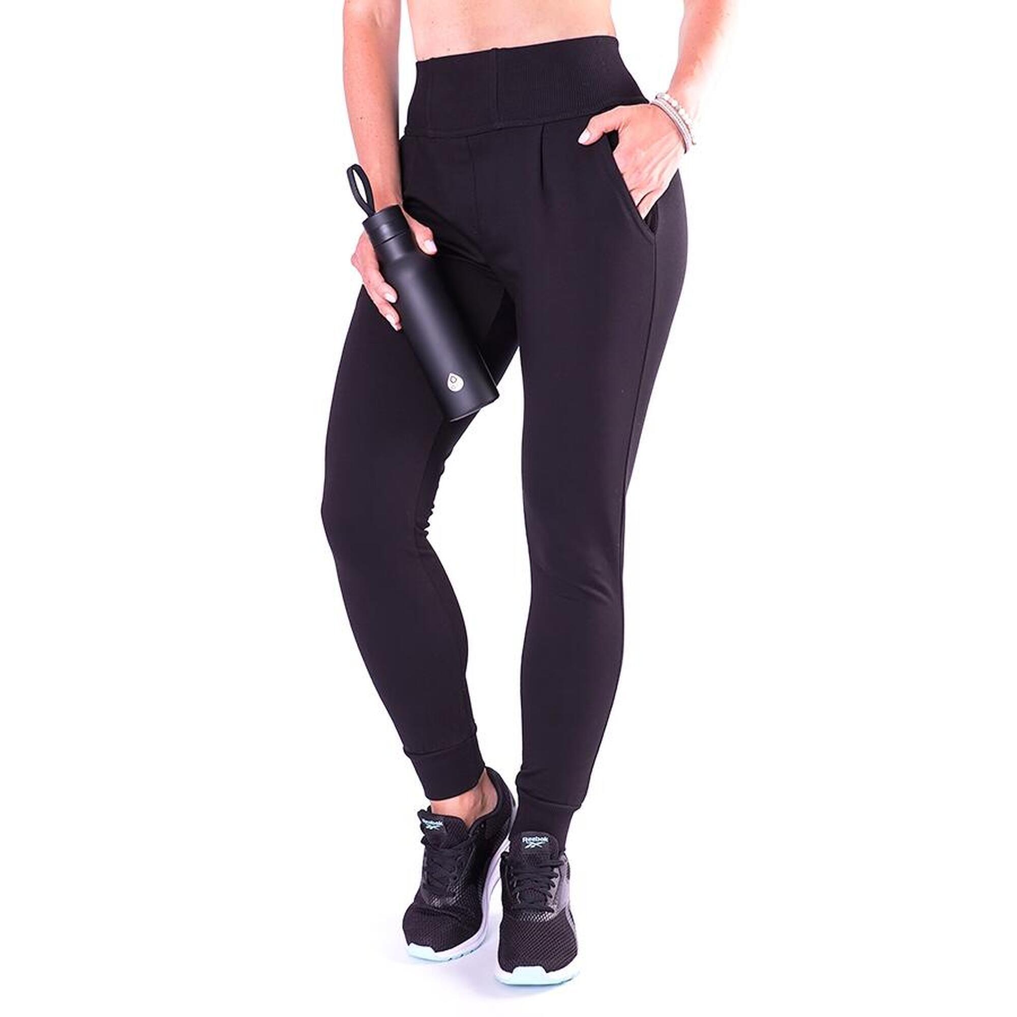 Dopasowane spodnie dresowe damskie 2skin FITGIRL CZARNE