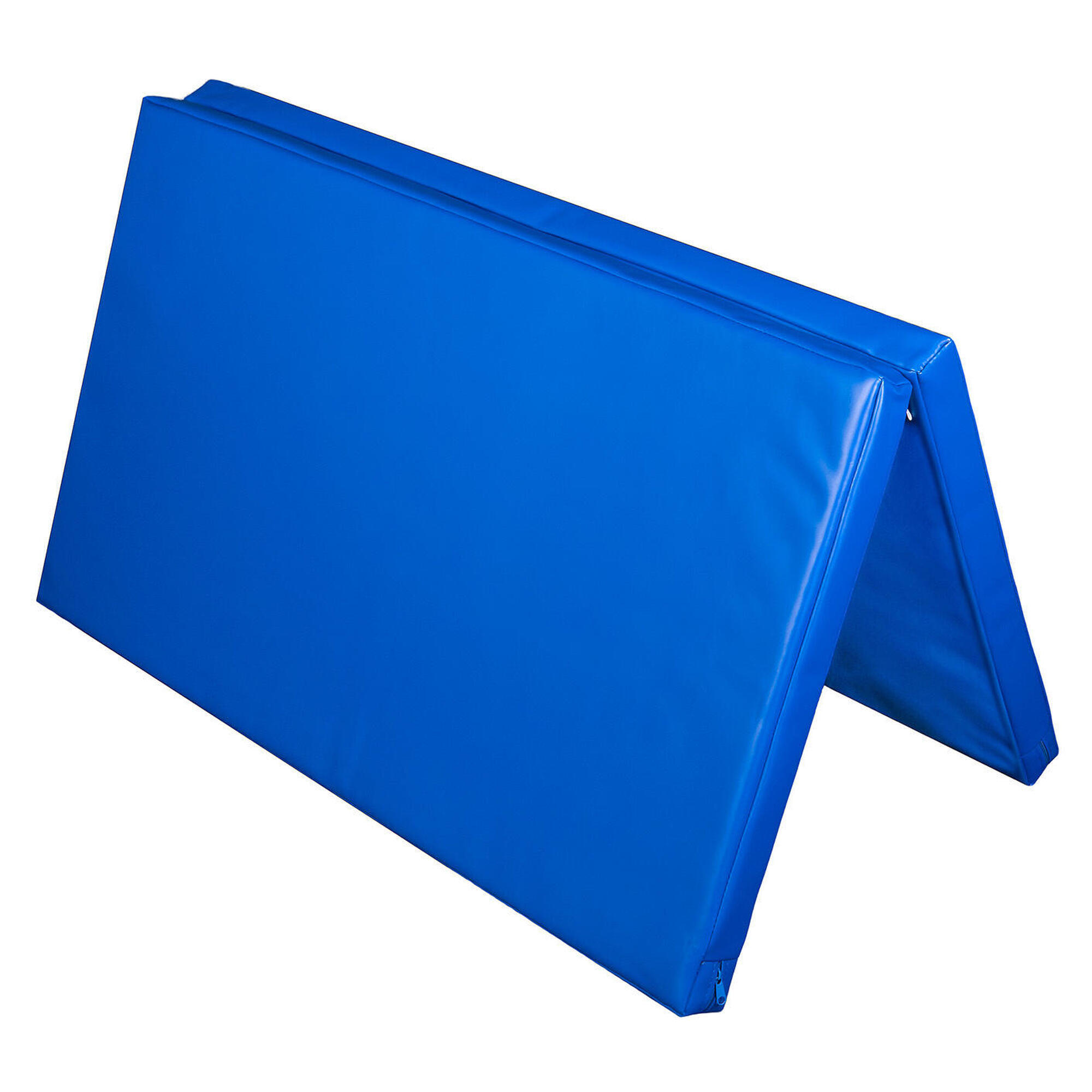 Materac dwuczęściowy z rzepami UNDERFIT 130 x 120 x 6 cm twardy niebieski