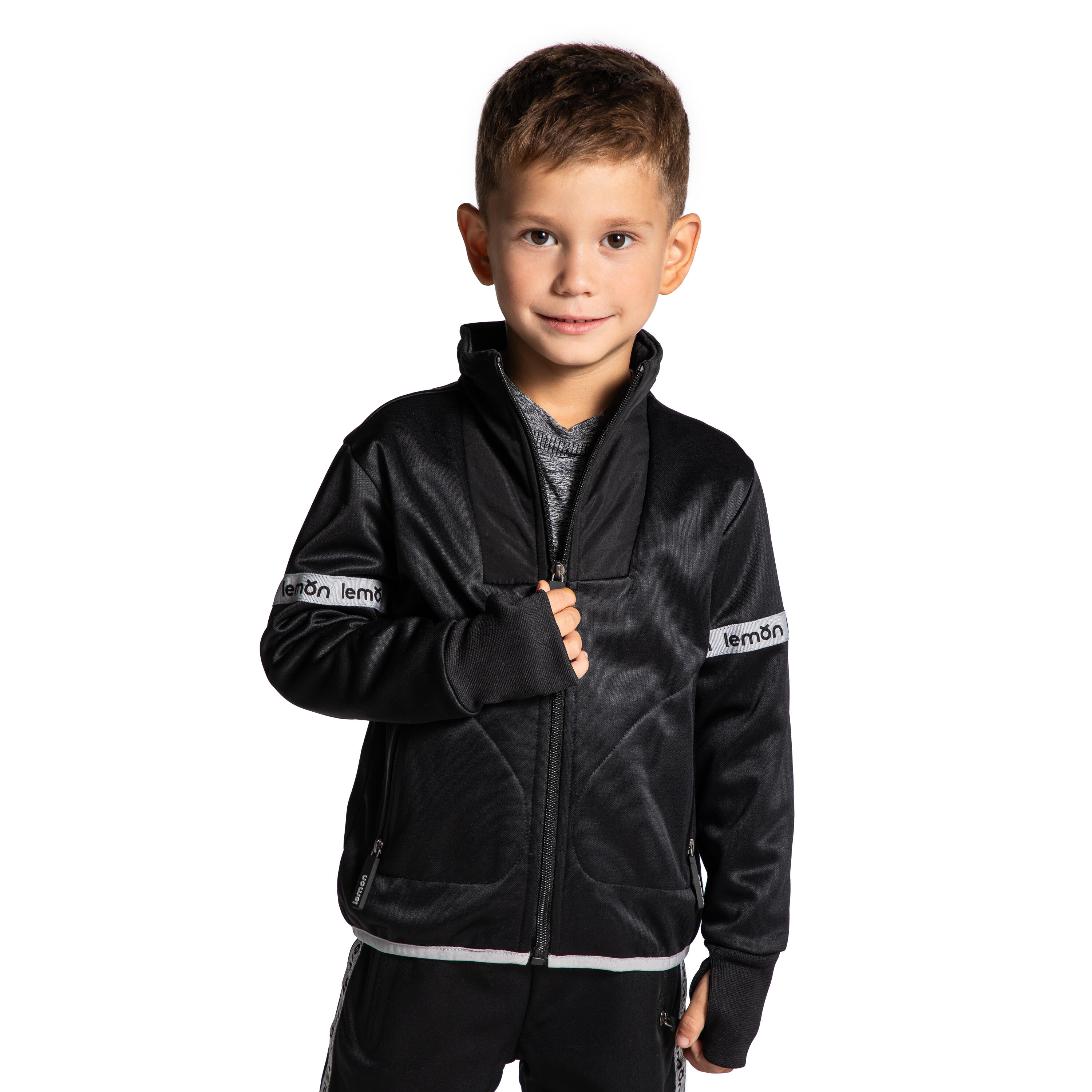 Bluza rozpinana dziecięca sportowa Lemon Explore ZL4 czarna