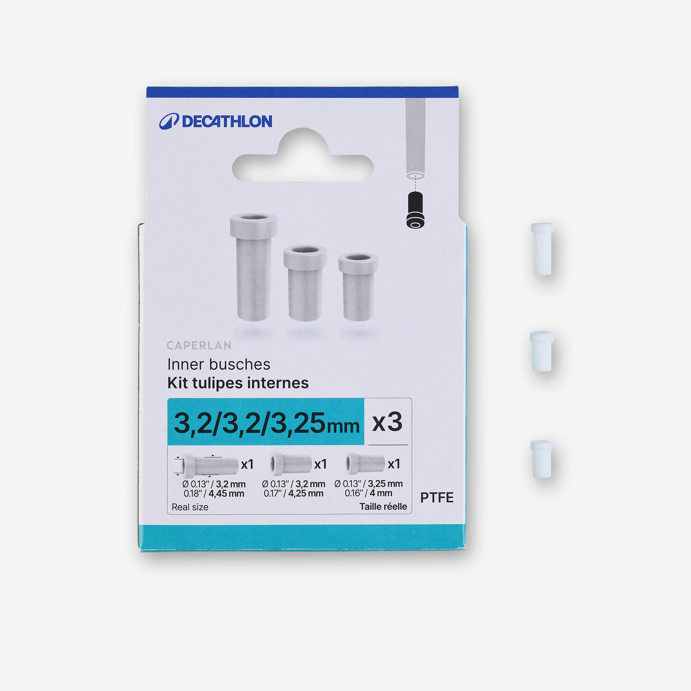 Zestaw 3 tulejek teflonowych wewnętrznych 3,2/3,2/3,25 mm