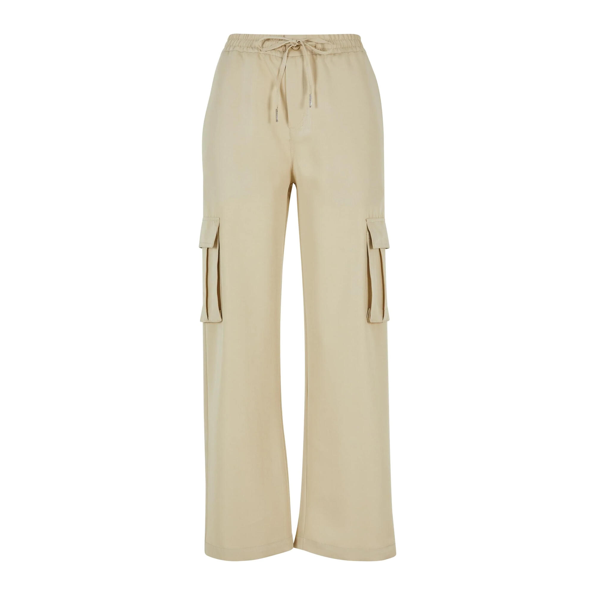 Spodnie Cargo Damskie Wiskoza Prosta Nogawka