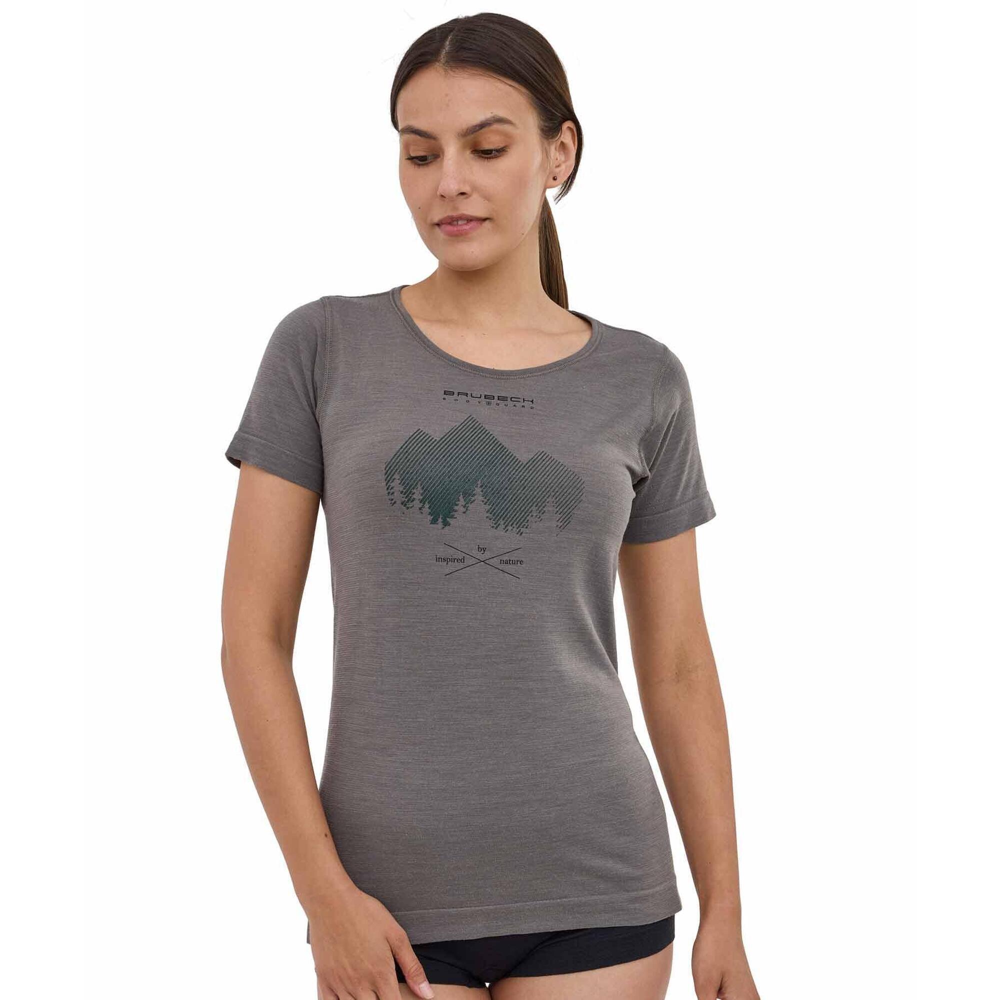 Koszulka damska z krótkim rękawem wełniana Brubeck OUTDOOR WOOL PRO