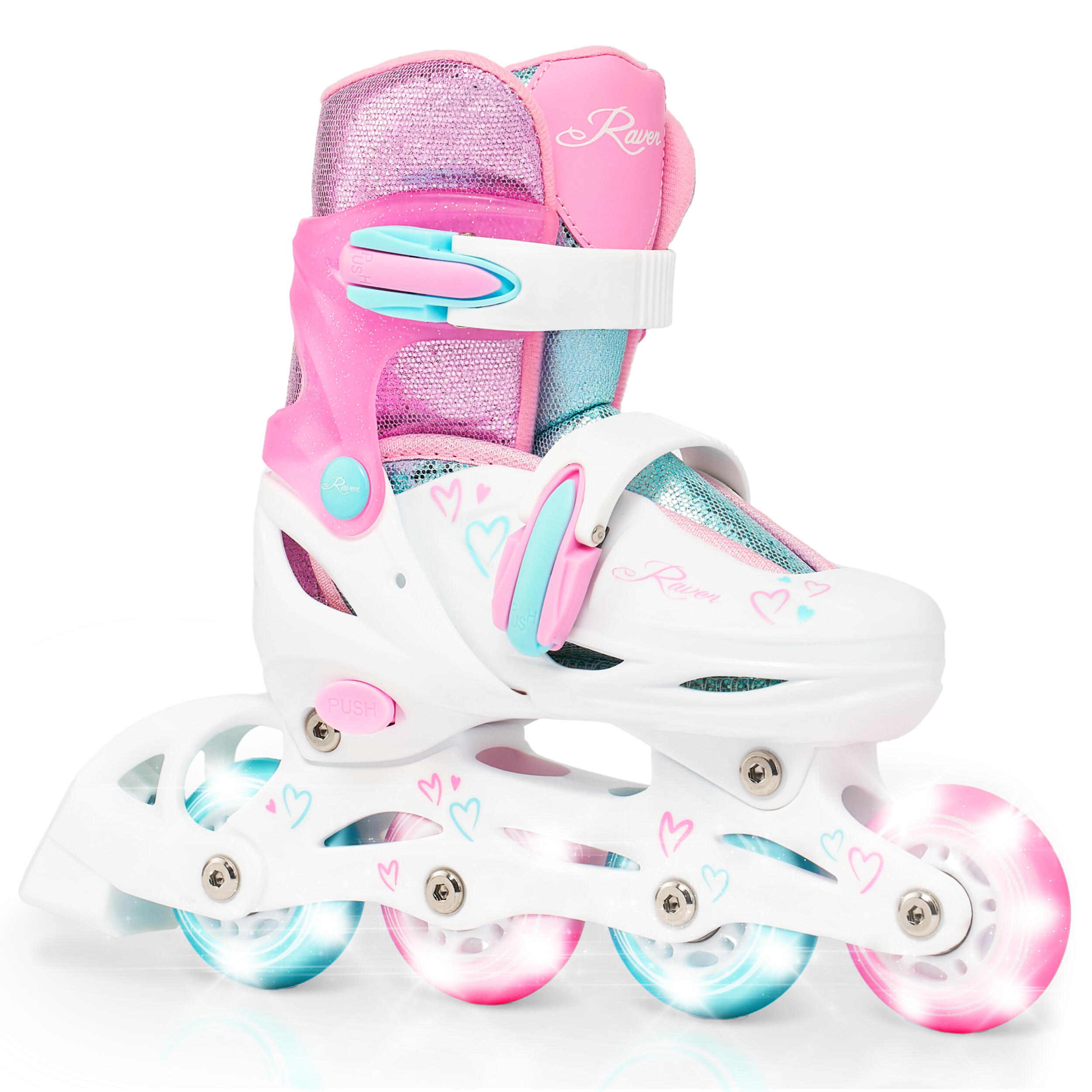 Rolki Regulowane Raven Loret Świecące Kółka LED