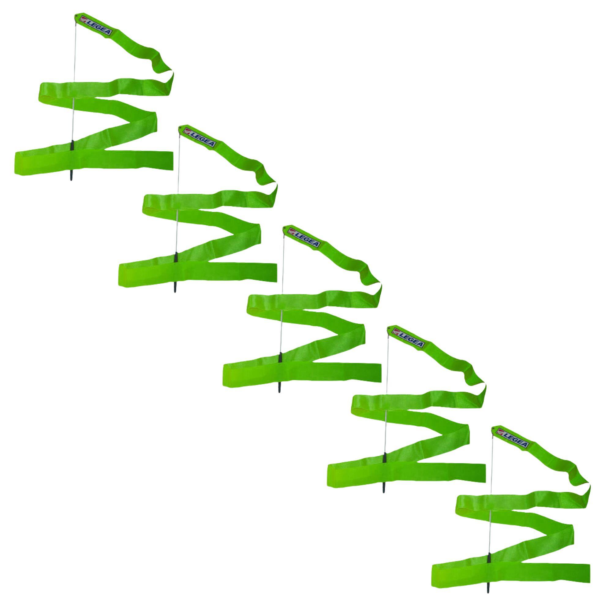 wstążki gimnastyki artystycznej zielone 5 sztuk 6 m