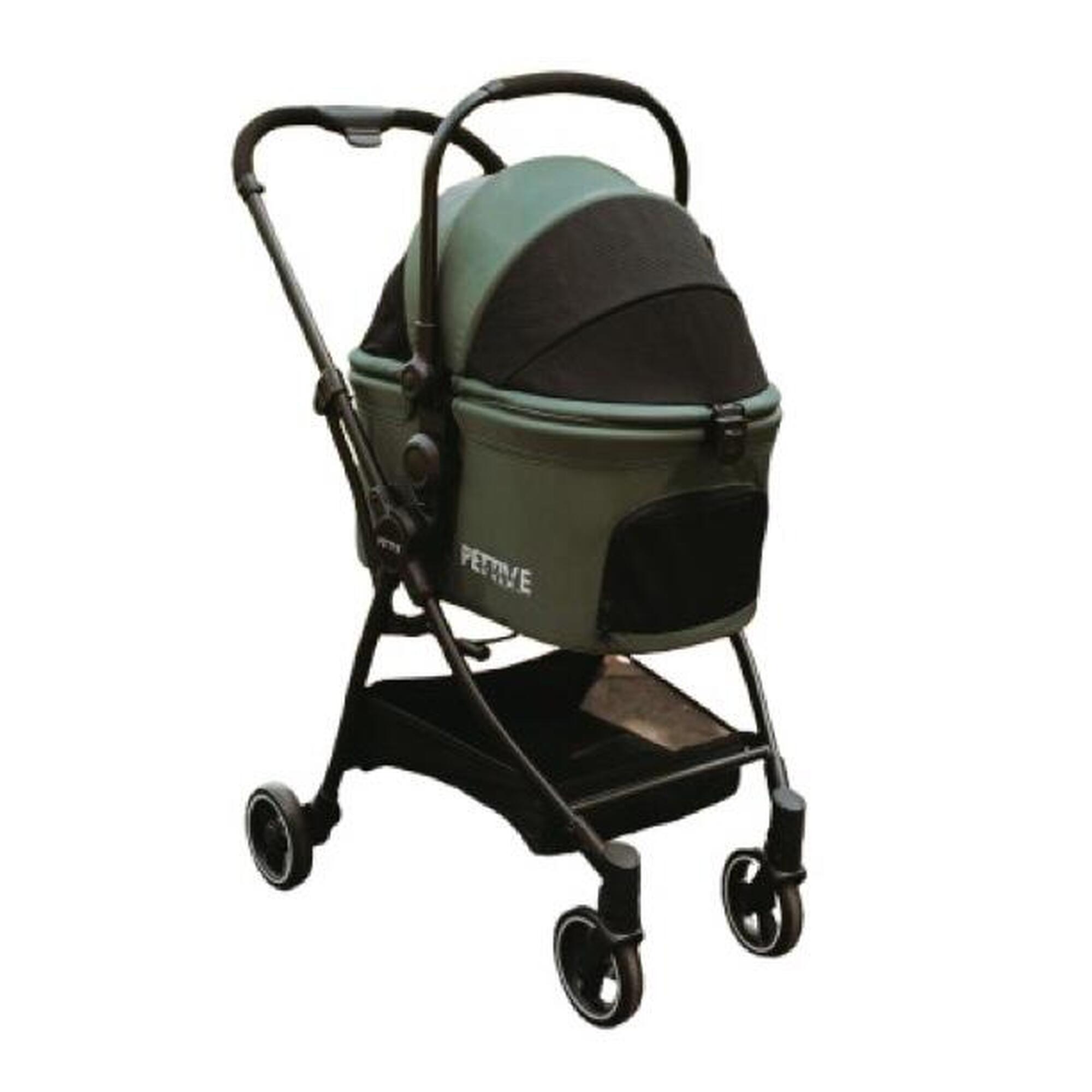 Wózek spacerowy dla psa lub kota 3w1 S.RIDER zielony do 20 kg