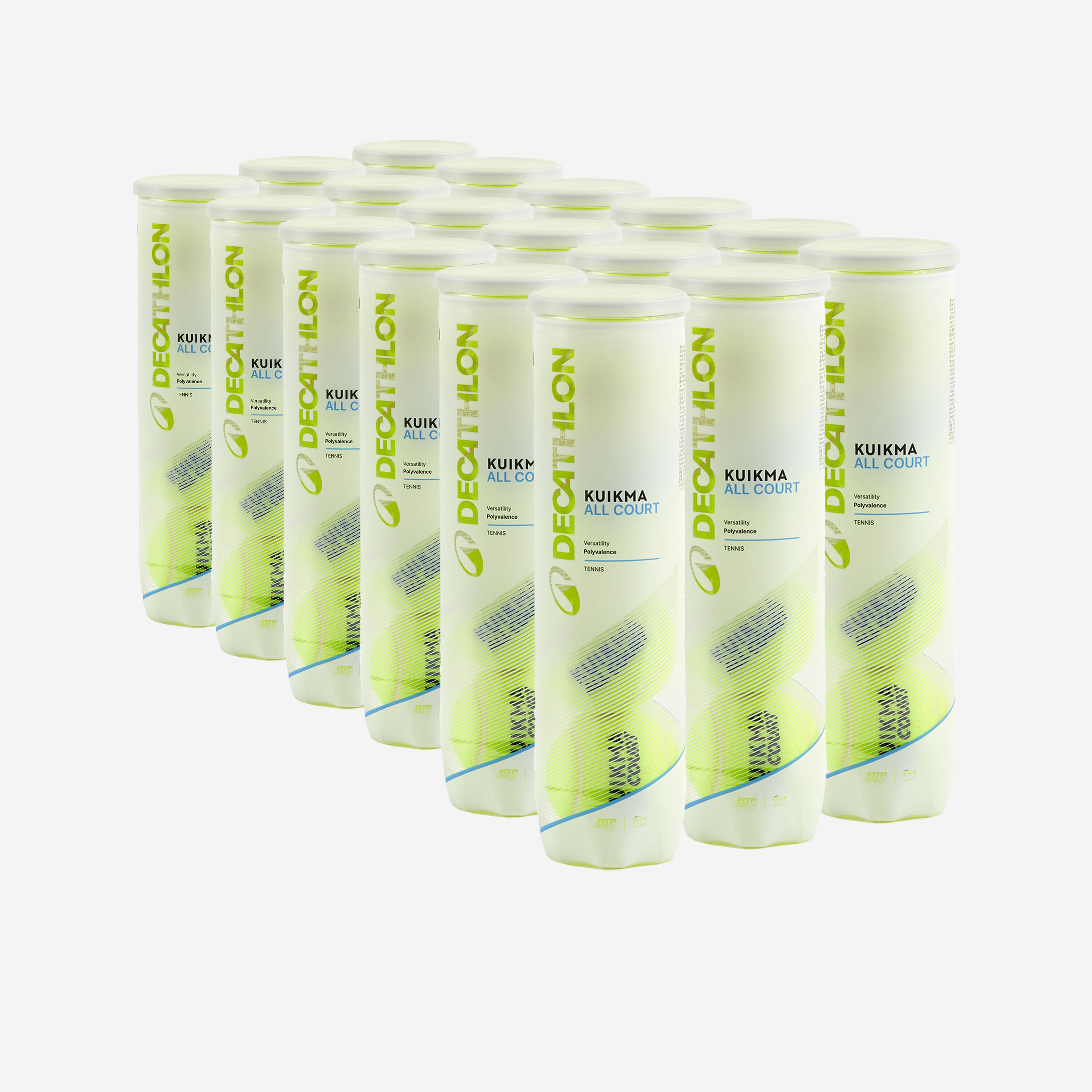 Piłka tenisowa uniwersalna Kuikma All Court (18 puszek x 4 piłki) trening