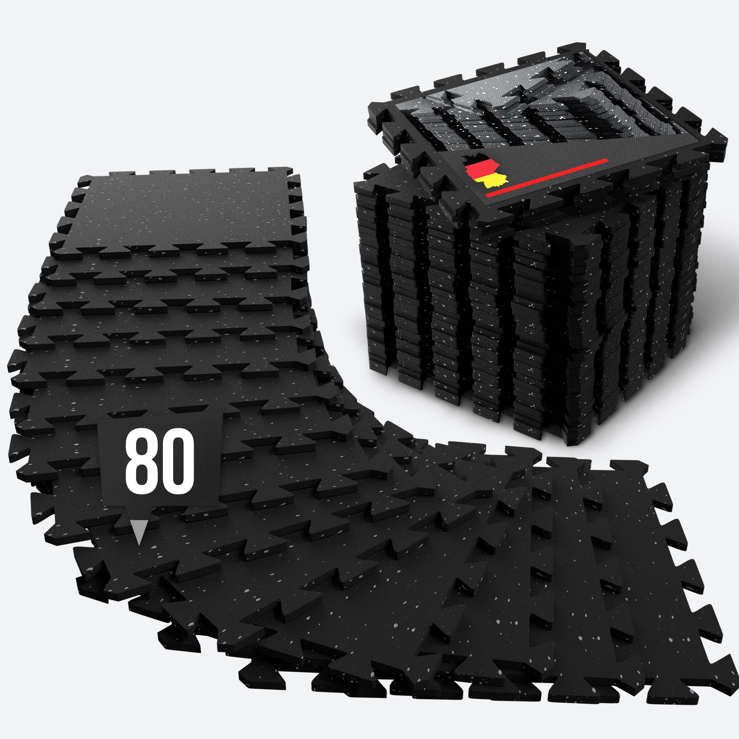 Mata ochronna fitness – gruba mata gumowa – zestaw puzzli 80 elementów